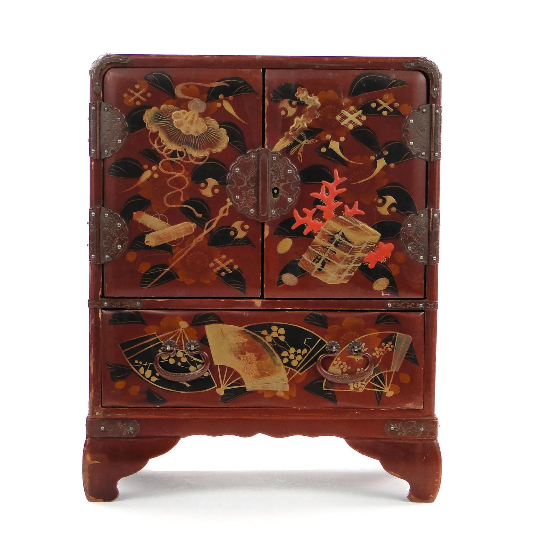 Sepet orientalny, brąz ciemny, drewno lakowane, Japonia, początek XX w. - 26669