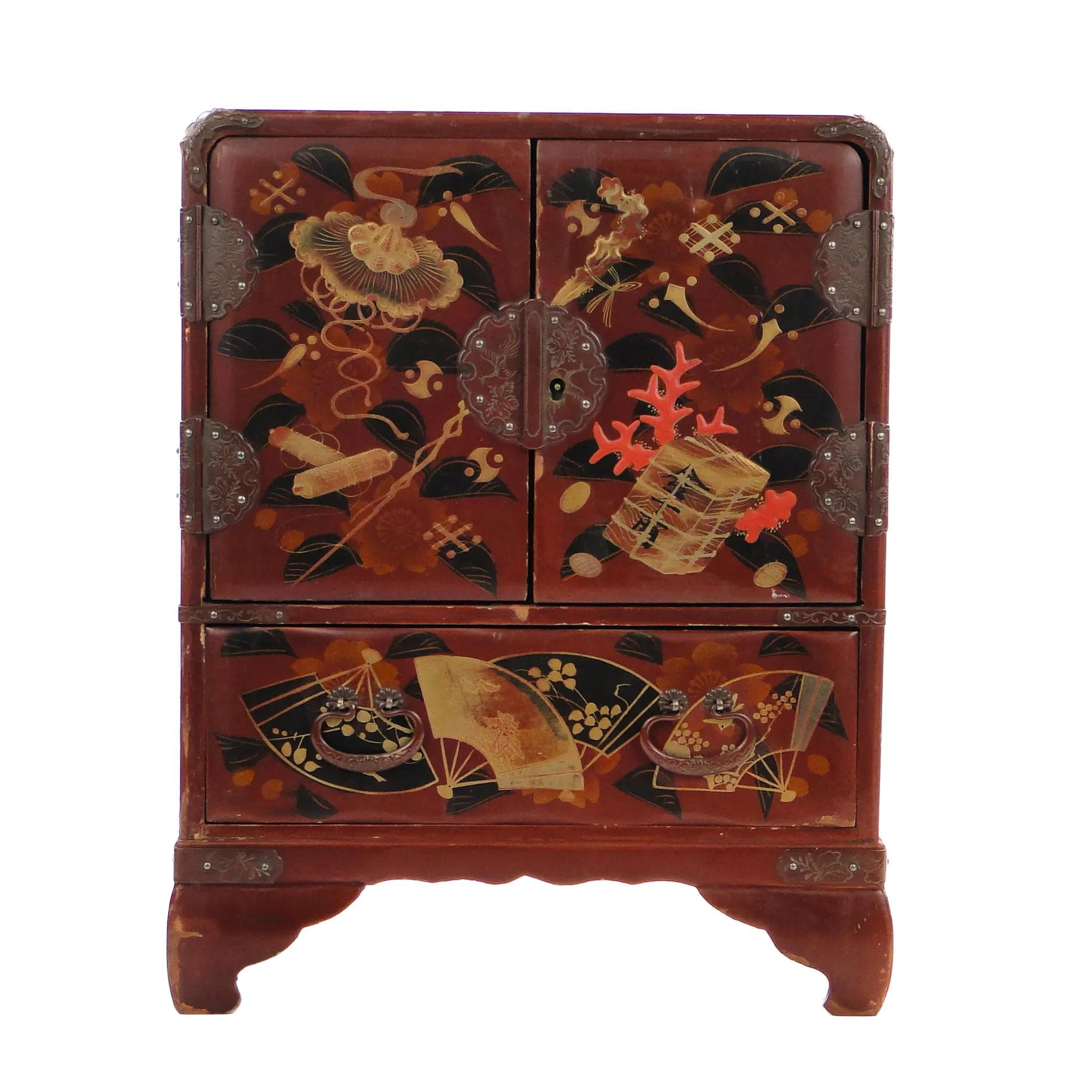 Sepet orientalny, brąz ciemny, drewno lakowane, Japonia, początek XX w.