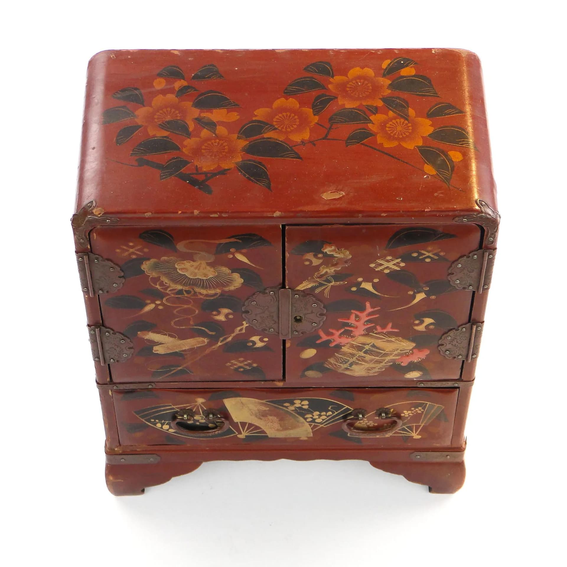 Sepet orientalny, brąz ciemny, drewno lakowane, Japonia, początek XX w. - 26671