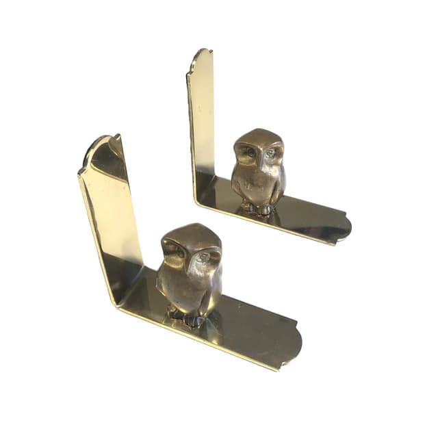 Pair of bookends, golden brass, Germany, 1960s. - DIMENSION