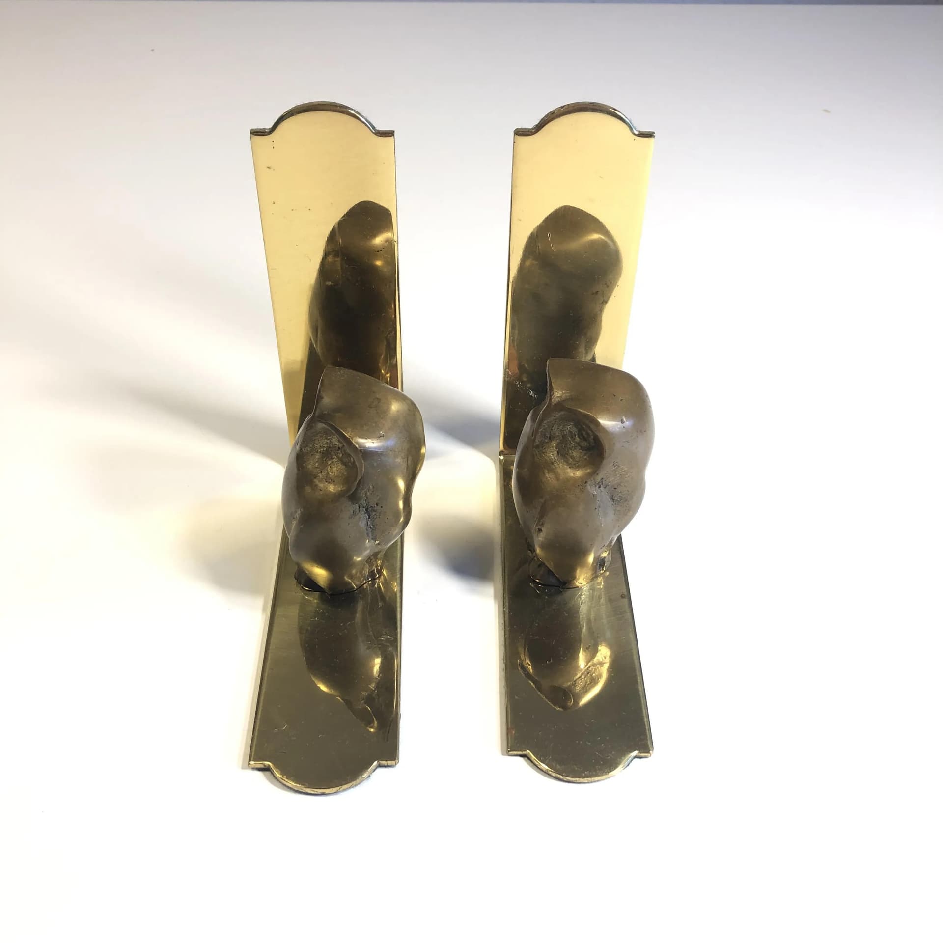 Pair of bookends, golden brass, Germany, 1960s. - 26629