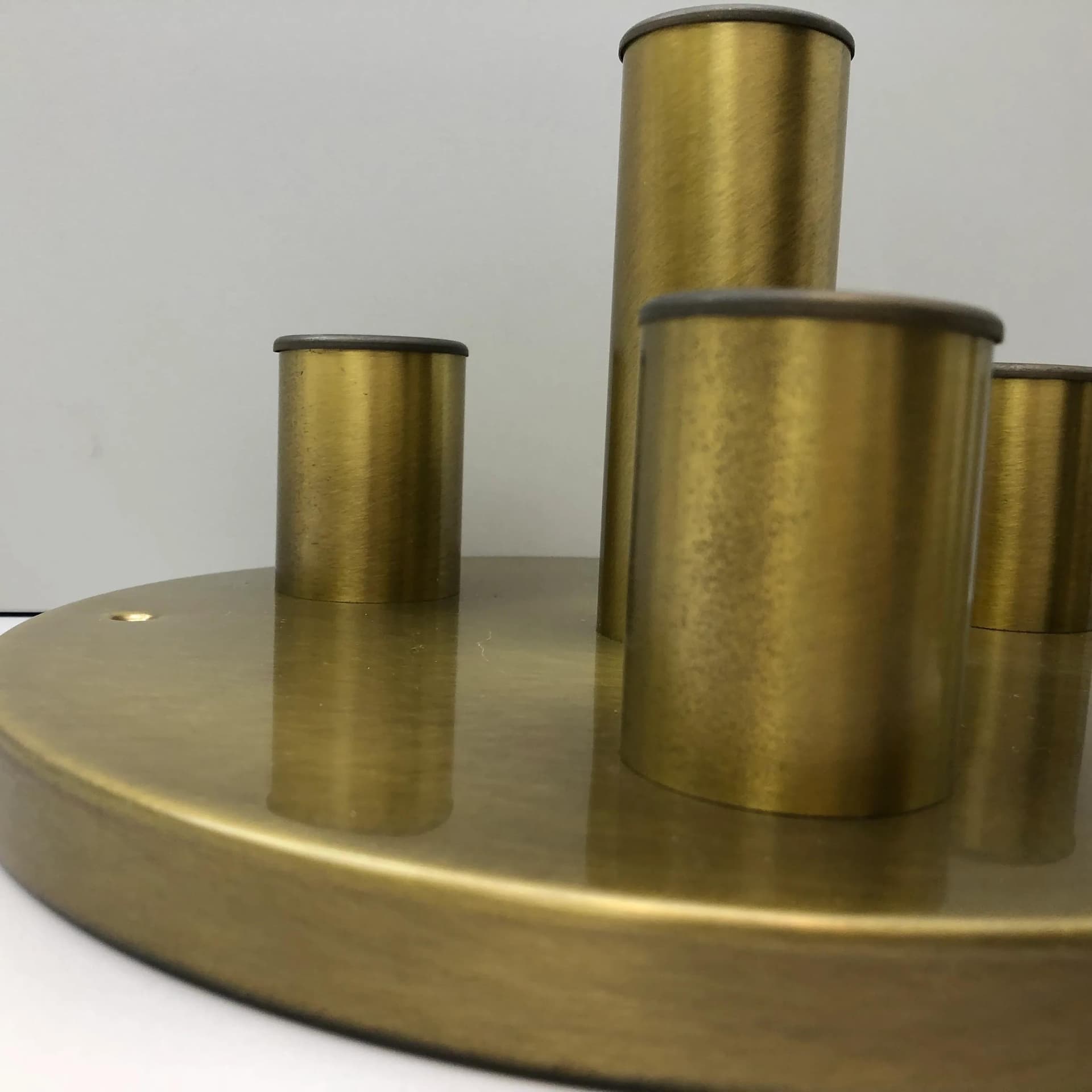 Pair of plafonds, golden brass, TZ Schmitz Leuchten, Germany, 1970s. - 26620