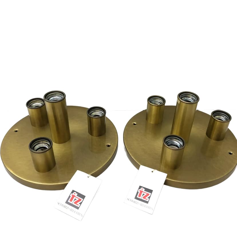 Para plafonów, mosiądz złoty, TZ Schmitz Leuchten, Niemcy, lata 70.