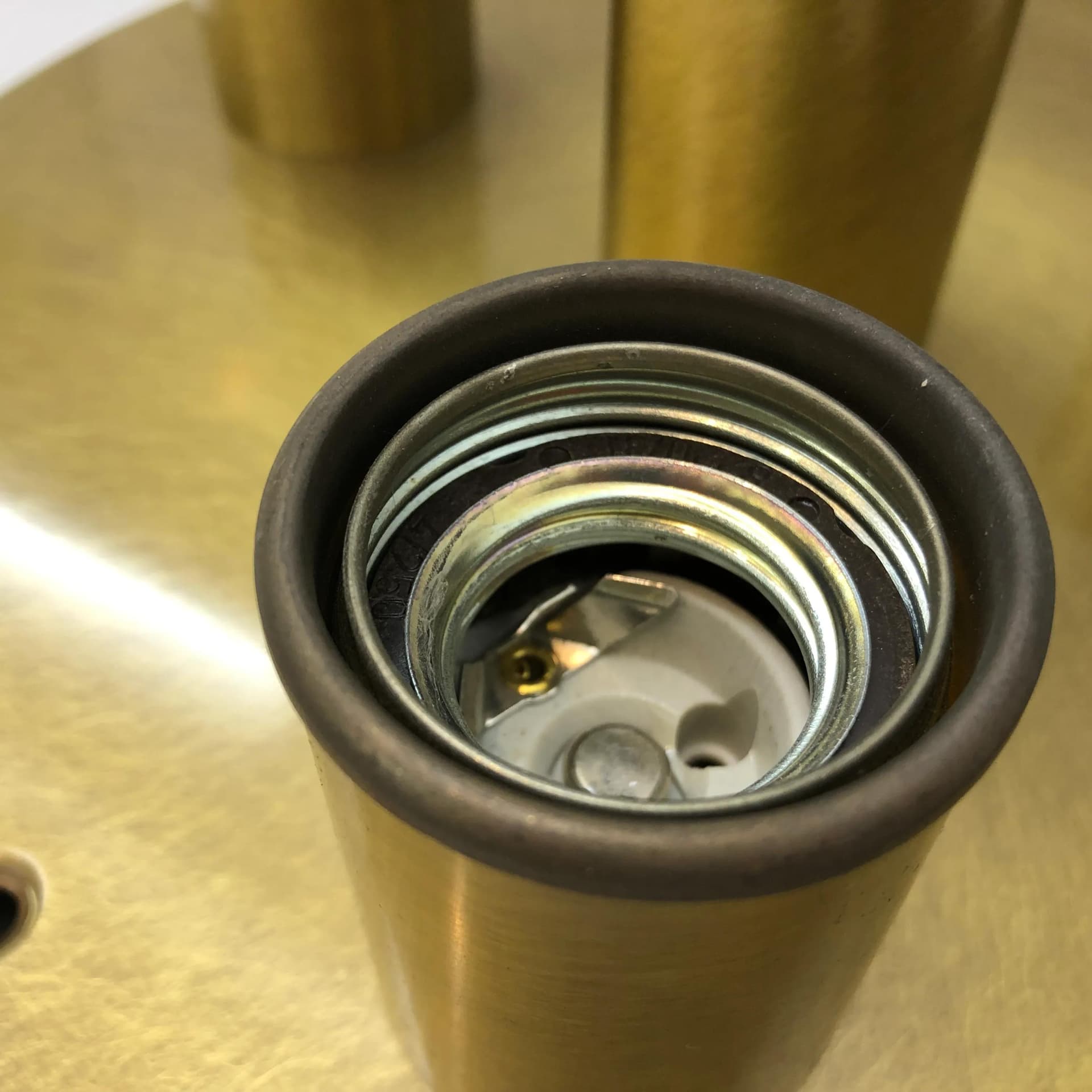 Pair of plafonds, golden brass, TZ Schmitz Leuchten, Germany, 1970s. - 26627