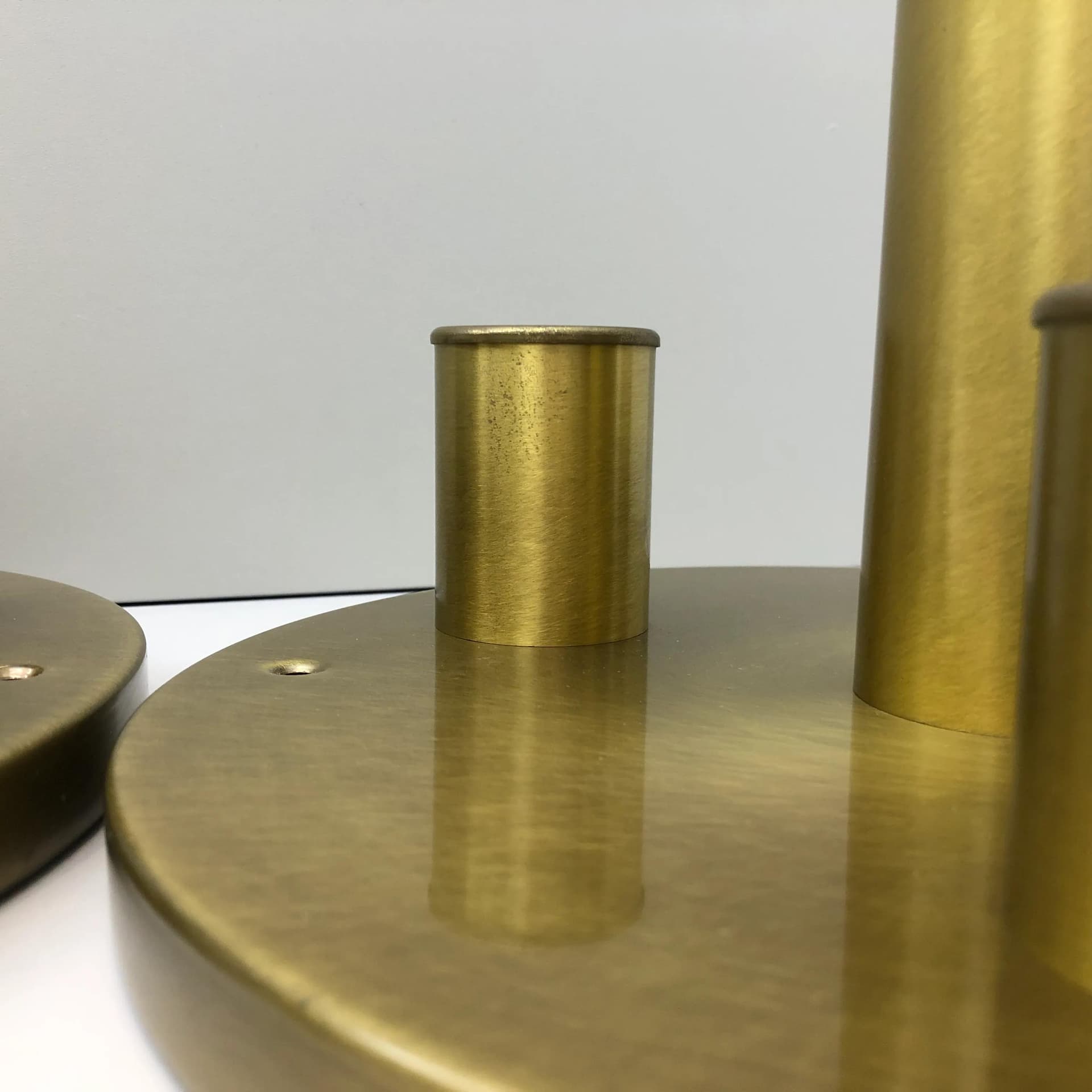 Pair of plafonds, golden brass, TZ Schmitz Leuchten, Germany, 1970s. - 26623