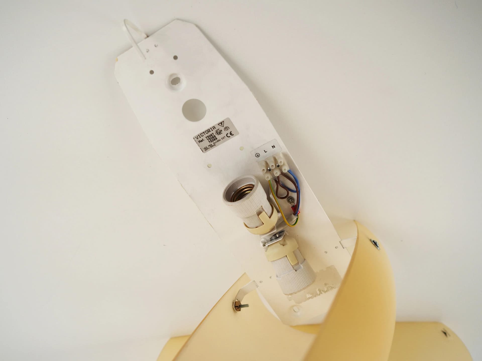 Set of wall sconces, Murano, beige glass, metal, Italy, 1980s - 26687