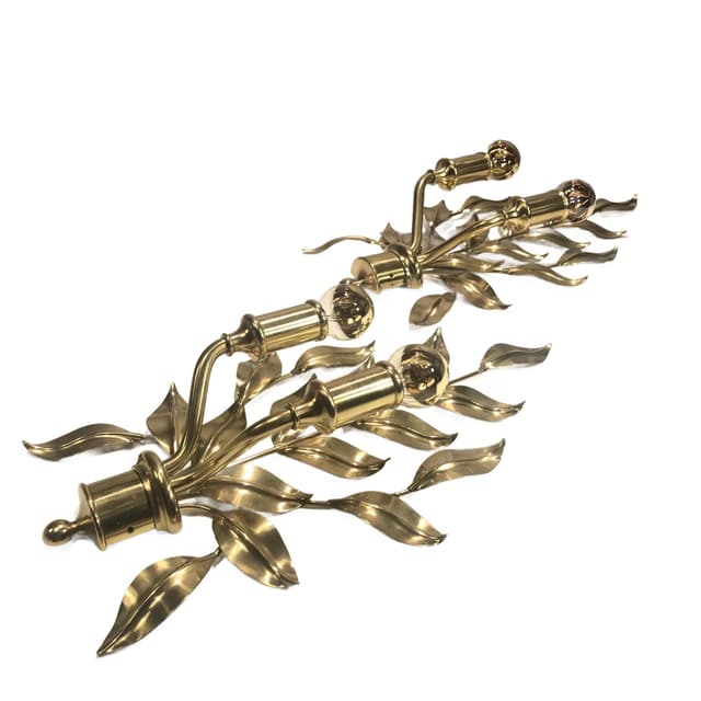 Para kinkietów, złoty, mosiądz, Niemcy, lata 70. - WYMIARY