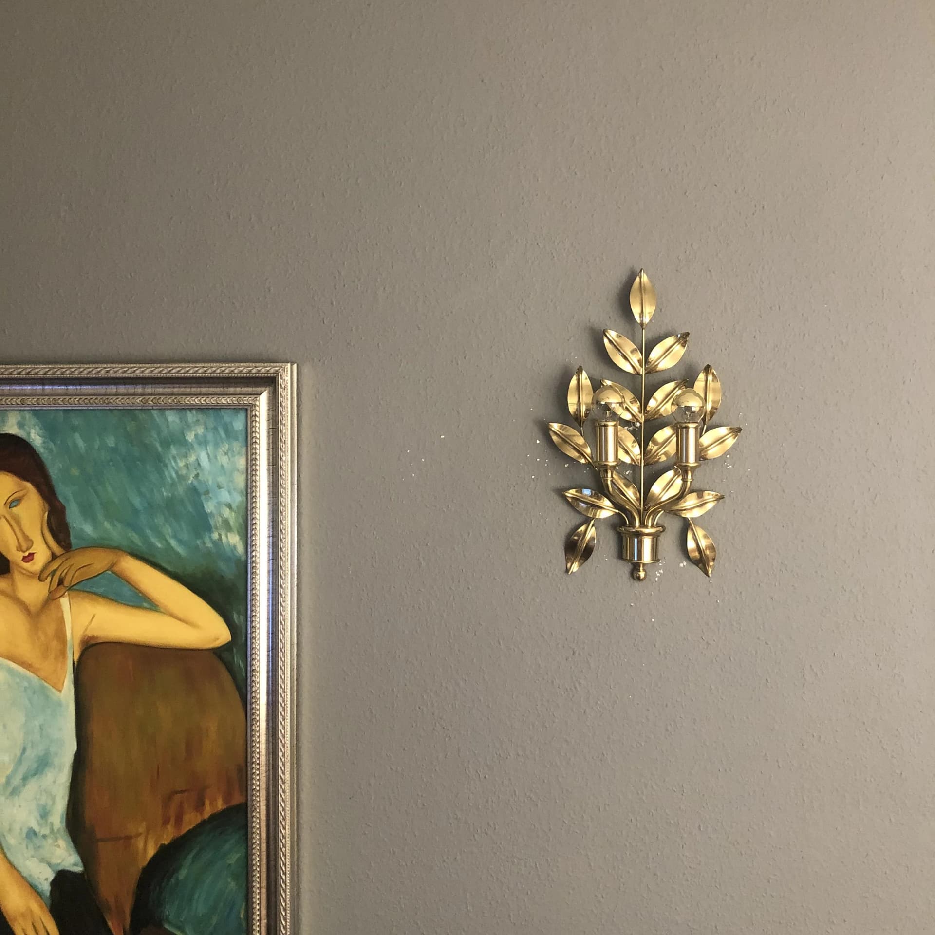 Para kinkietów, złoty, mosiądz, Niemcy, lata 70. - 26759