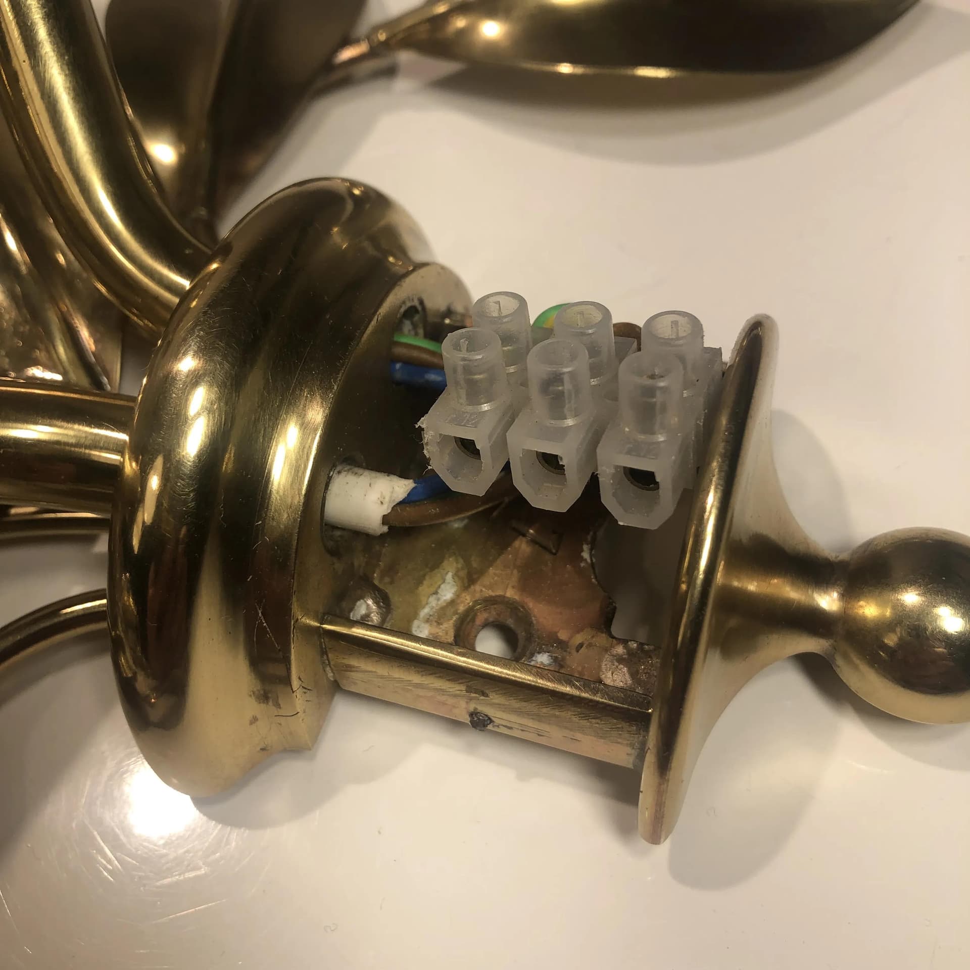 Para kinkietów, złoty, mosiądz, Niemcy, lata 70. - 26761