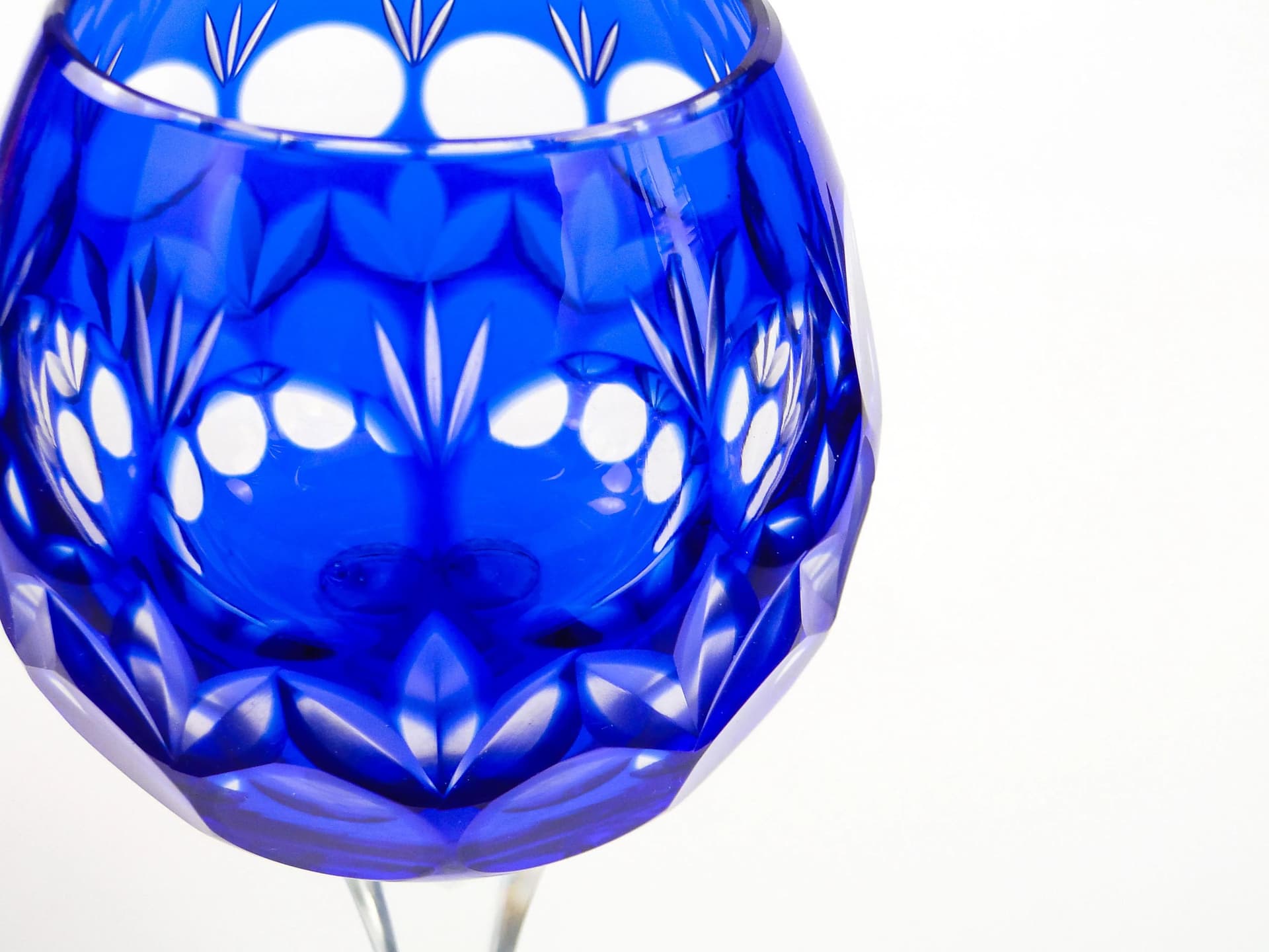 Kobaltowy kielich kryształowy, art déco, Austria, lata 30. - 26810