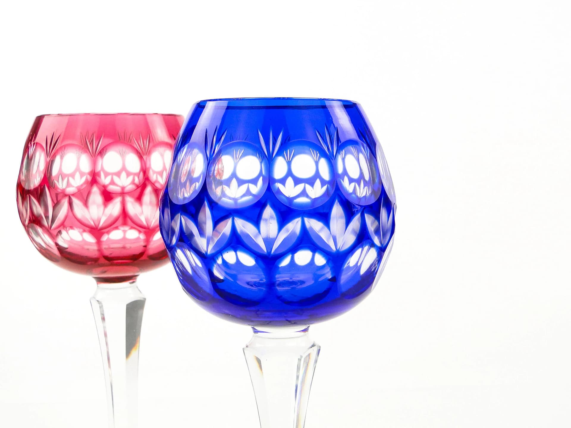 Kobaltowy kielich kryształowy, art déco, Austria, lata 30. - 26806