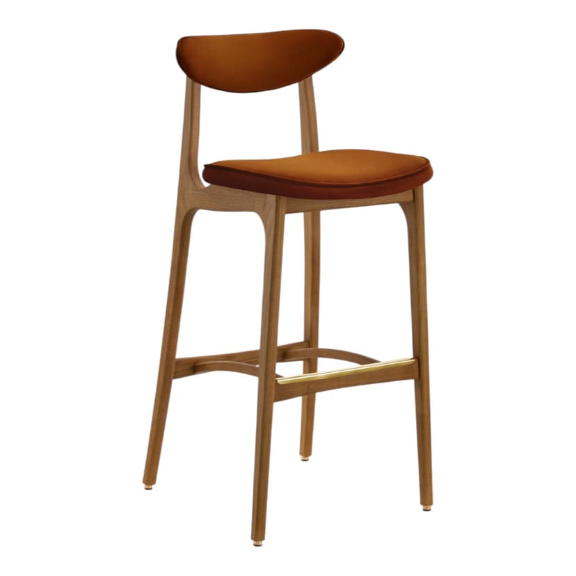 Krzesło barowe 200-190 M/75 Velvet Sierra, velvet czerwony, jesion naturalny, 366 Concept