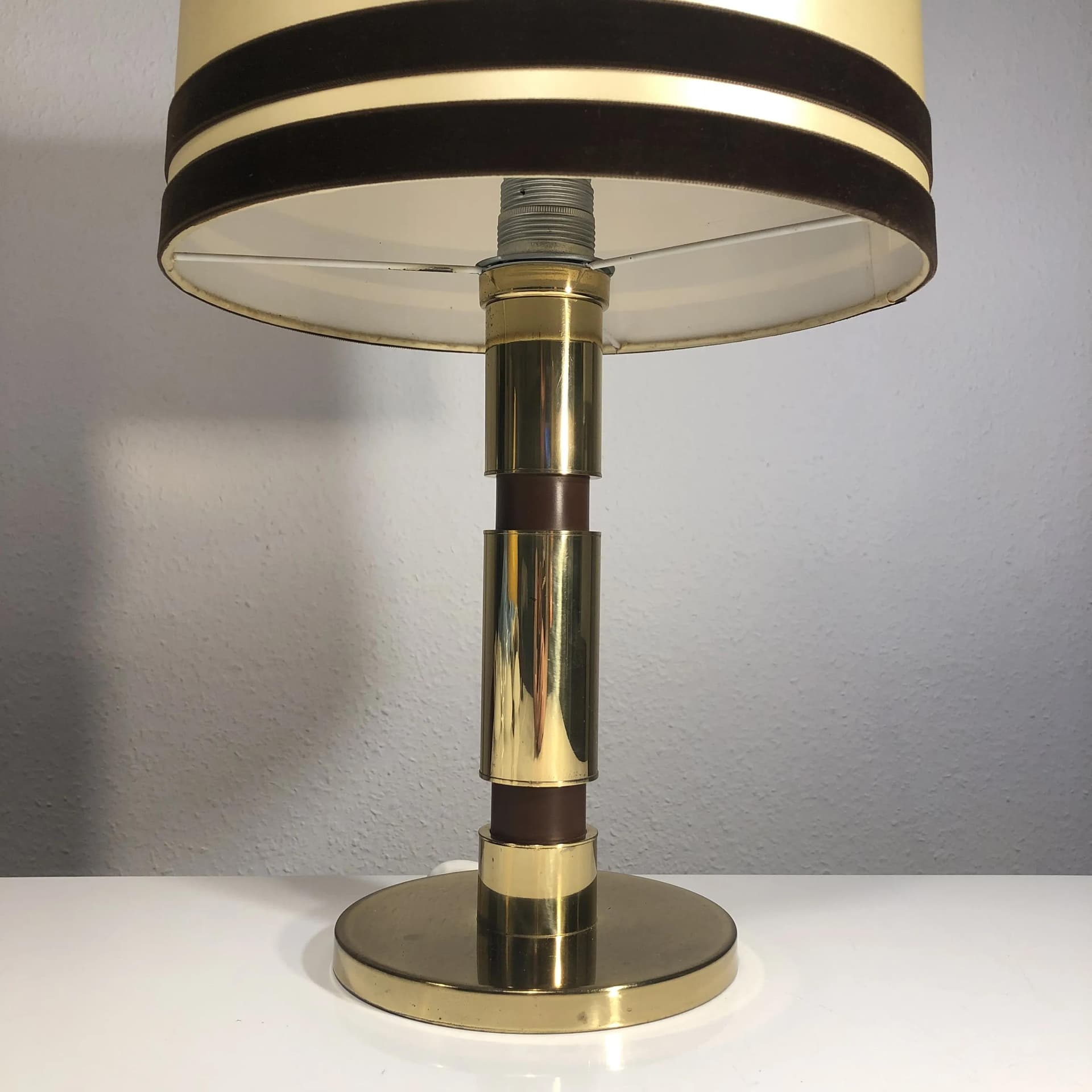 Lampa stołowa, mosiądz złoty, Niemcy, lata 70. - 26977