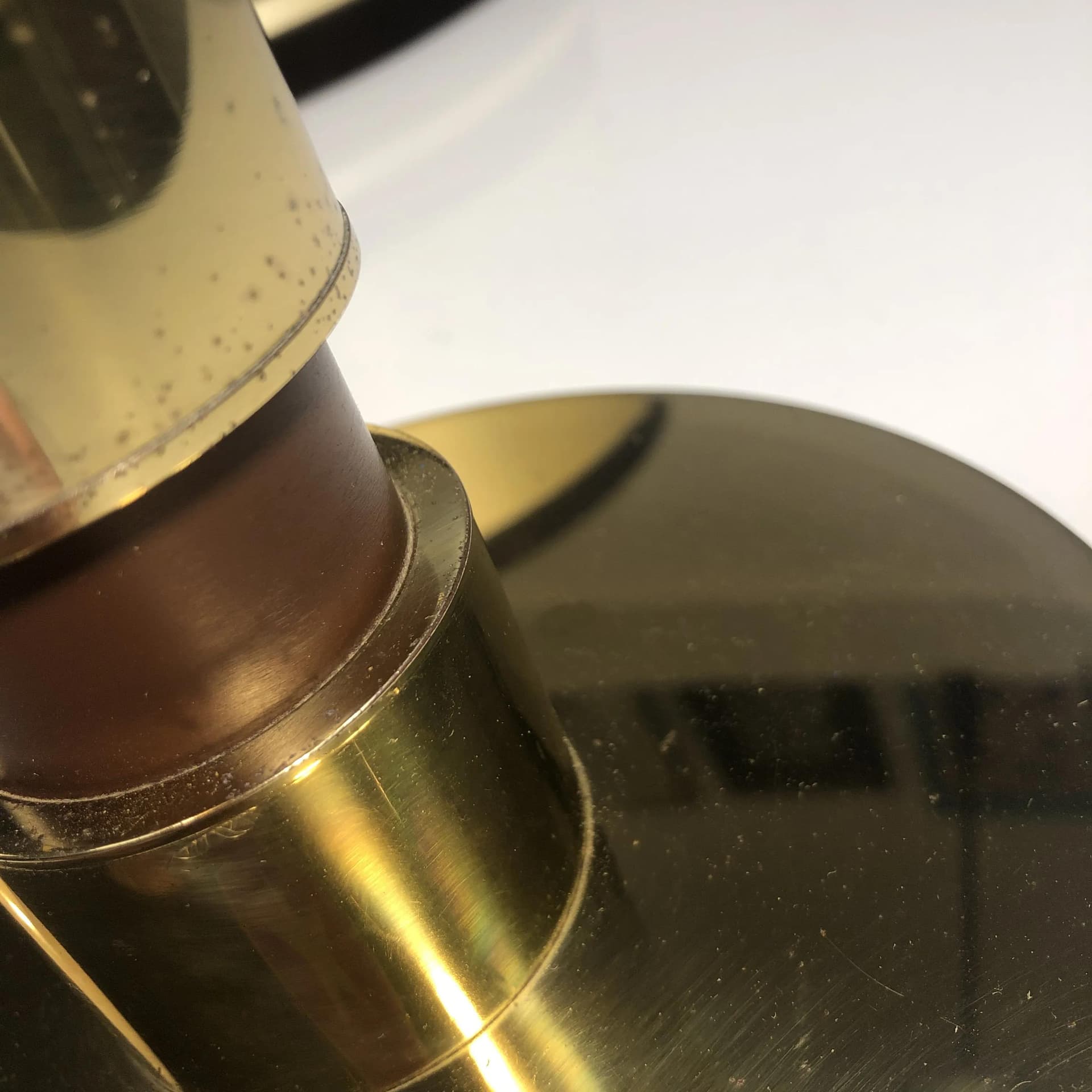 Lampa stołowa, mosiądz złoty, Niemcy, lata 70. - 26976