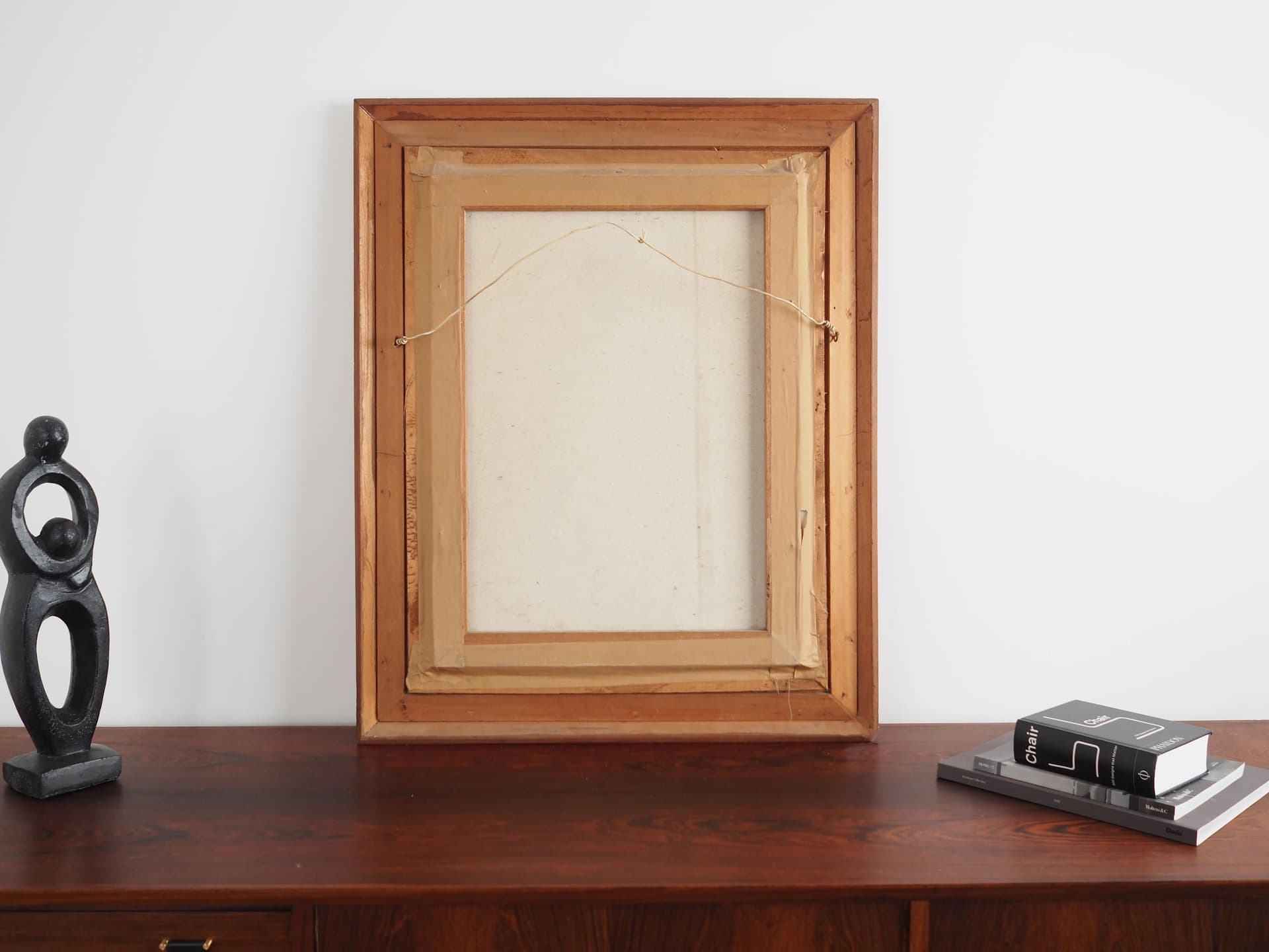 Obraz olej na płótnie niebieski, drewno, Skandynawia, lata 70. - 27089