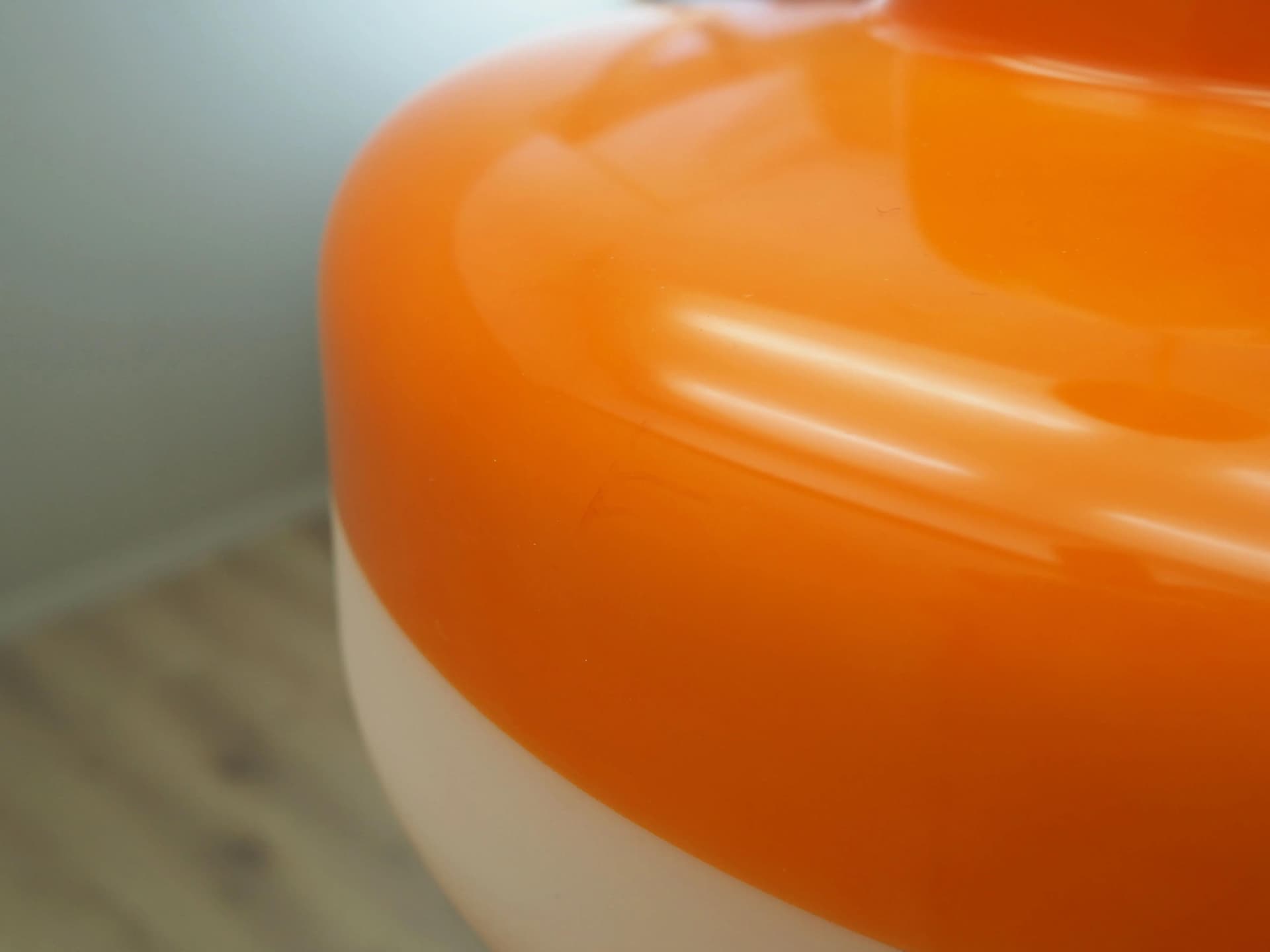 Lampa wisząca, szkło biały pomarańczowy, BoConcept, Dania, lata 2000. - 27075