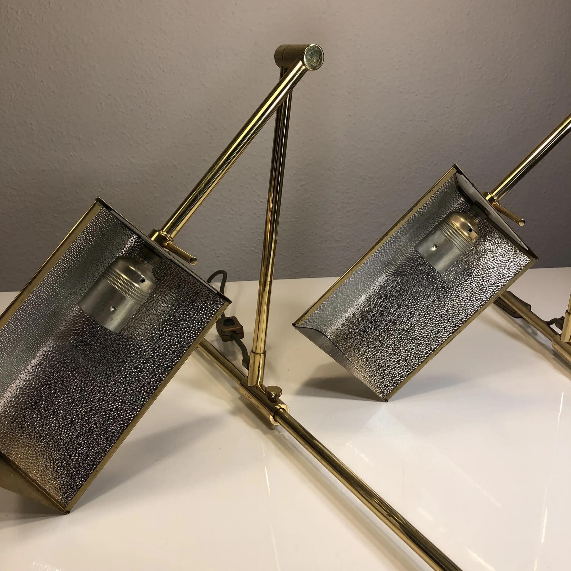 Para kinkietów, mosiądz złoty, Niemcy, lata 70. - 27196