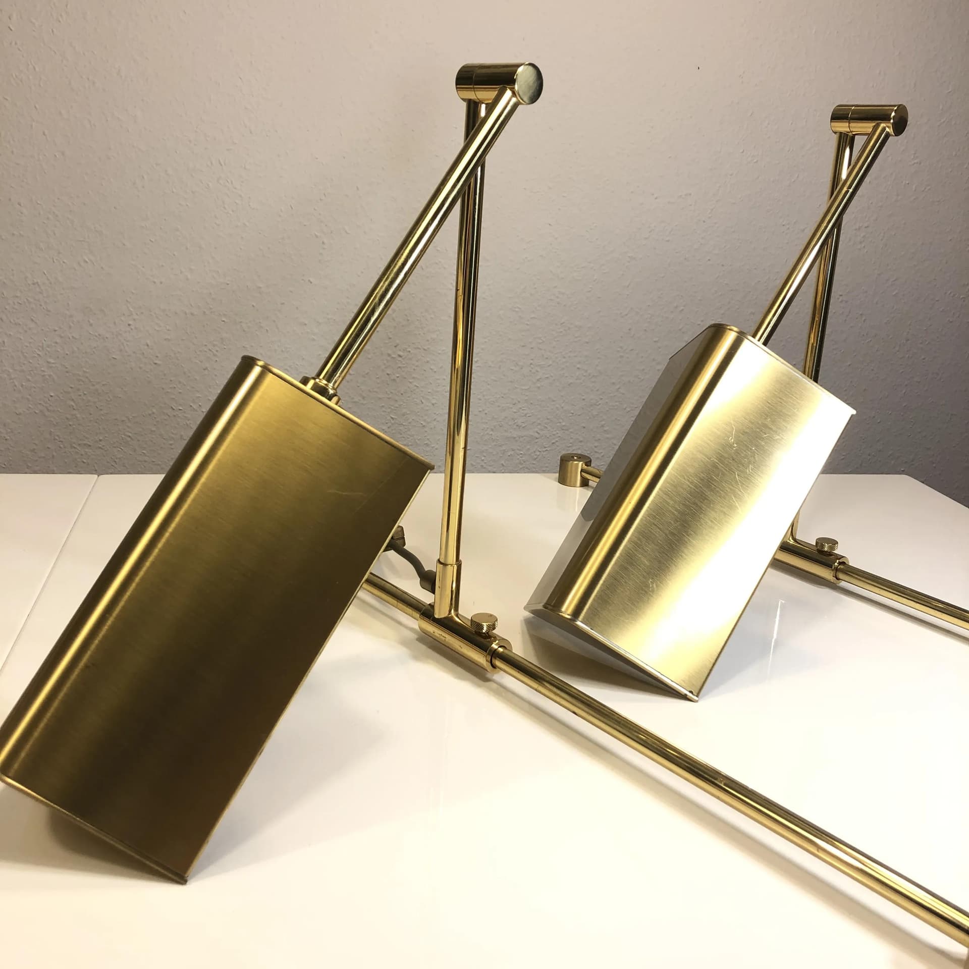 Para kinkietów, mosiądz złoty, Niemcy, lata 70. - 27194