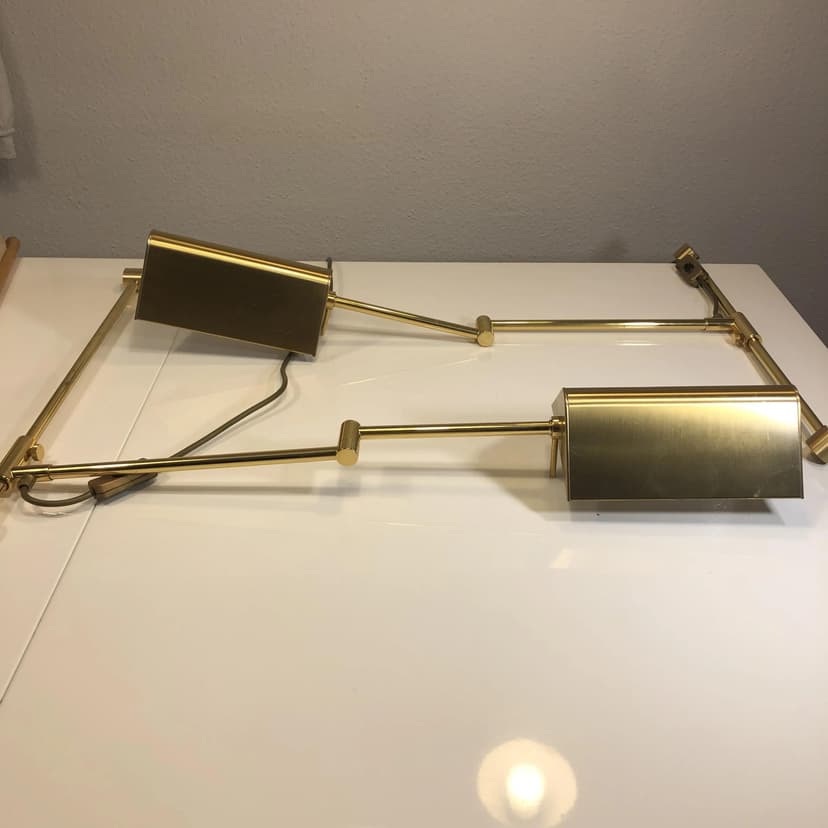 Para kinkietów, mosiądz złoty, Niemcy, lata 70.