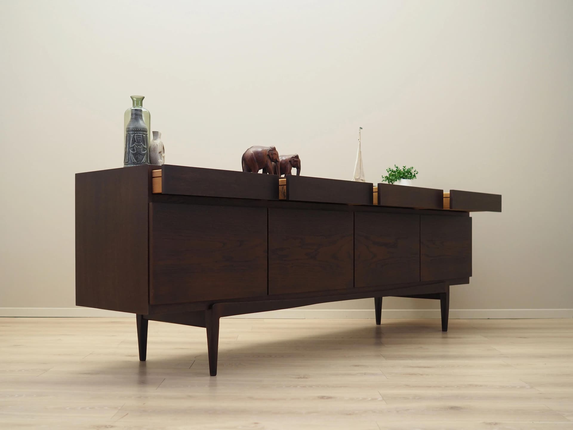 Sideboard FA-66, brown oak, by I. Kofod-Larsen, Faarup Møbelfabrik, Denmark, 1970s. - 27029