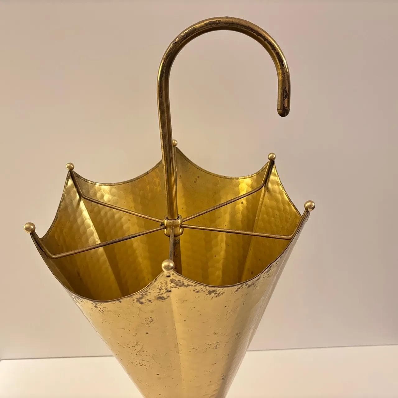 Umbrella stand, golden brass, Germany, 1970s. - 27166