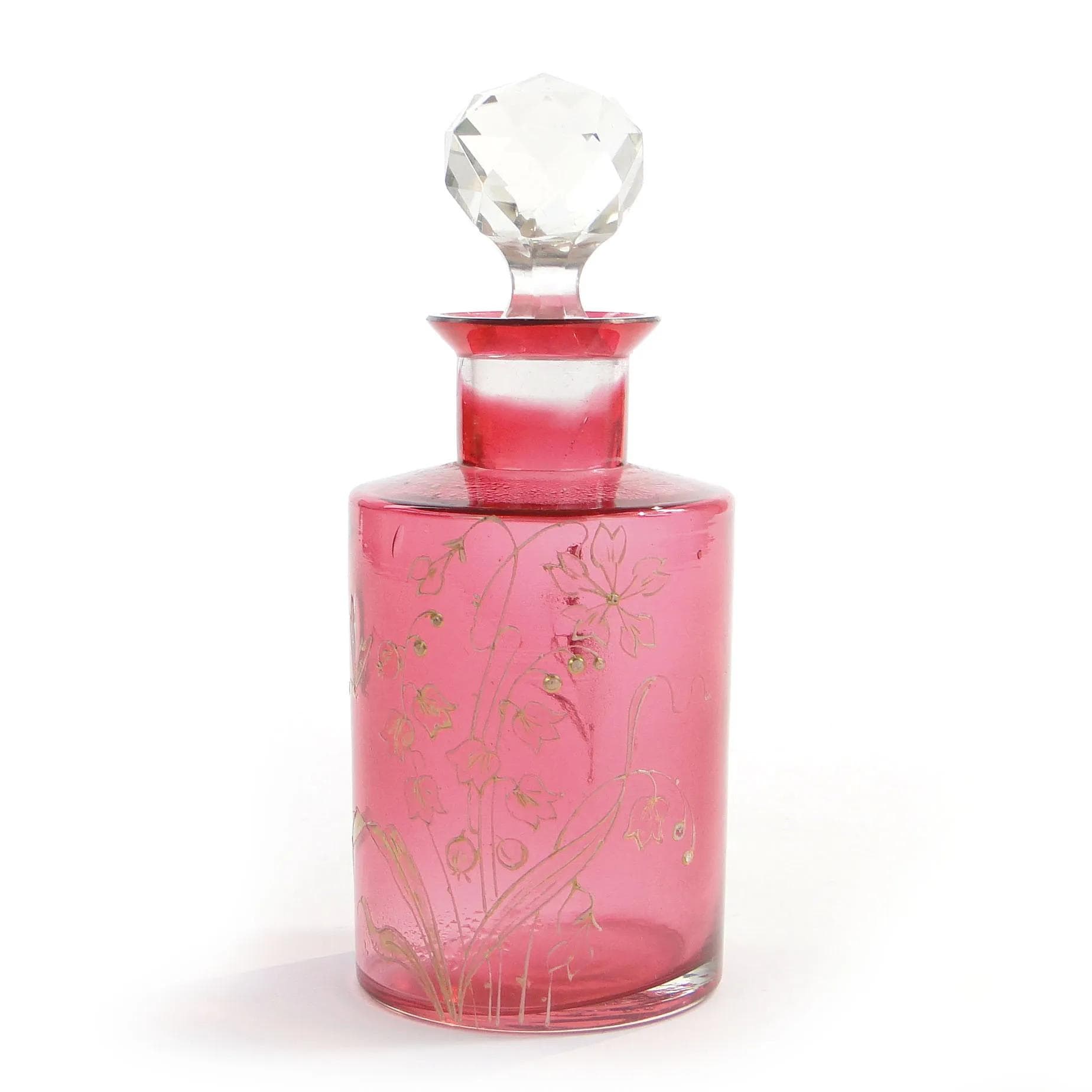 Art Nouveau Perfume Bottle, pink crystal, Baccarat, France, early 20th c. - 27231