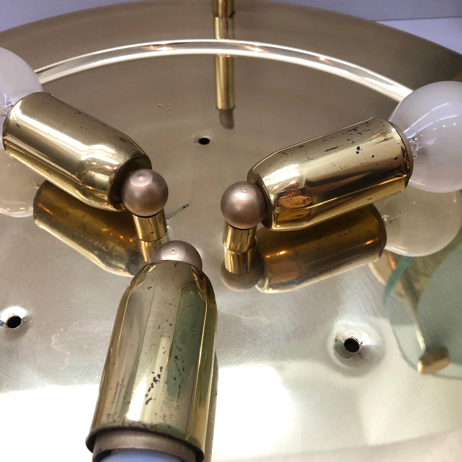 Para plafonów, ivory white szkło, Niemcy, lata 70. - 27380