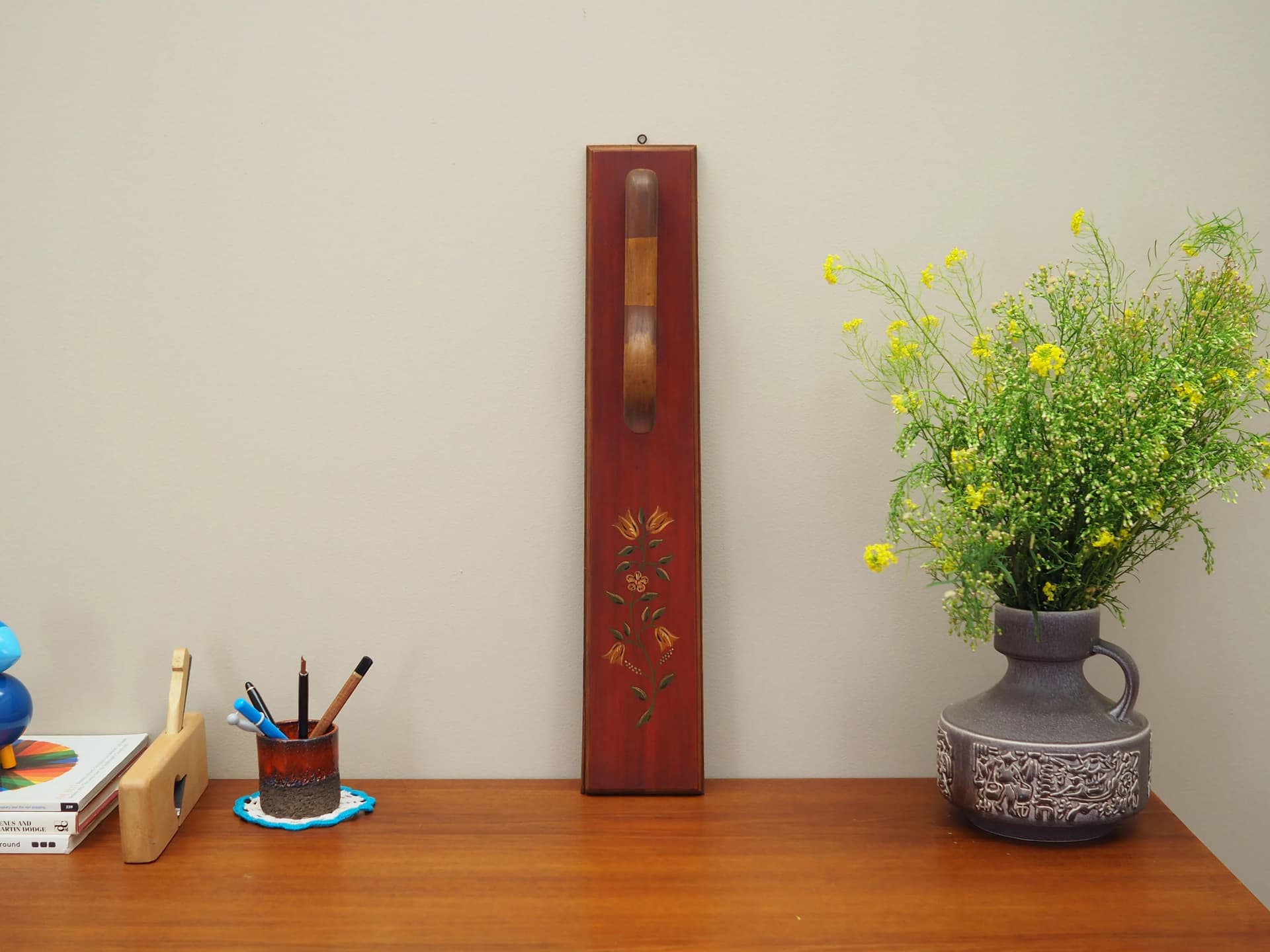 Wall décor, brown wood, Denmark, 1970s. - 27280