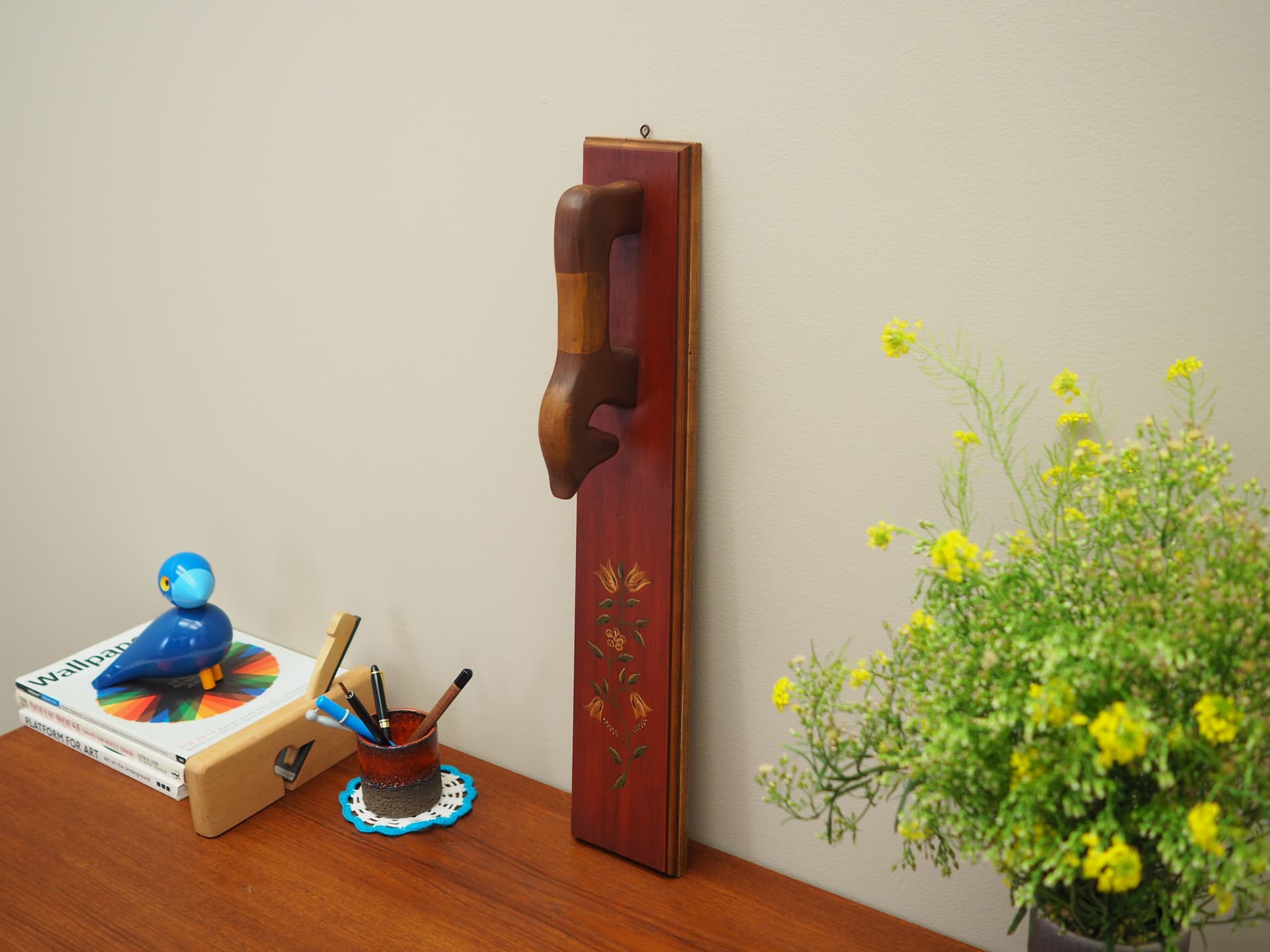 Wall décor, brown wood, Denmark, 1970s. - 66114