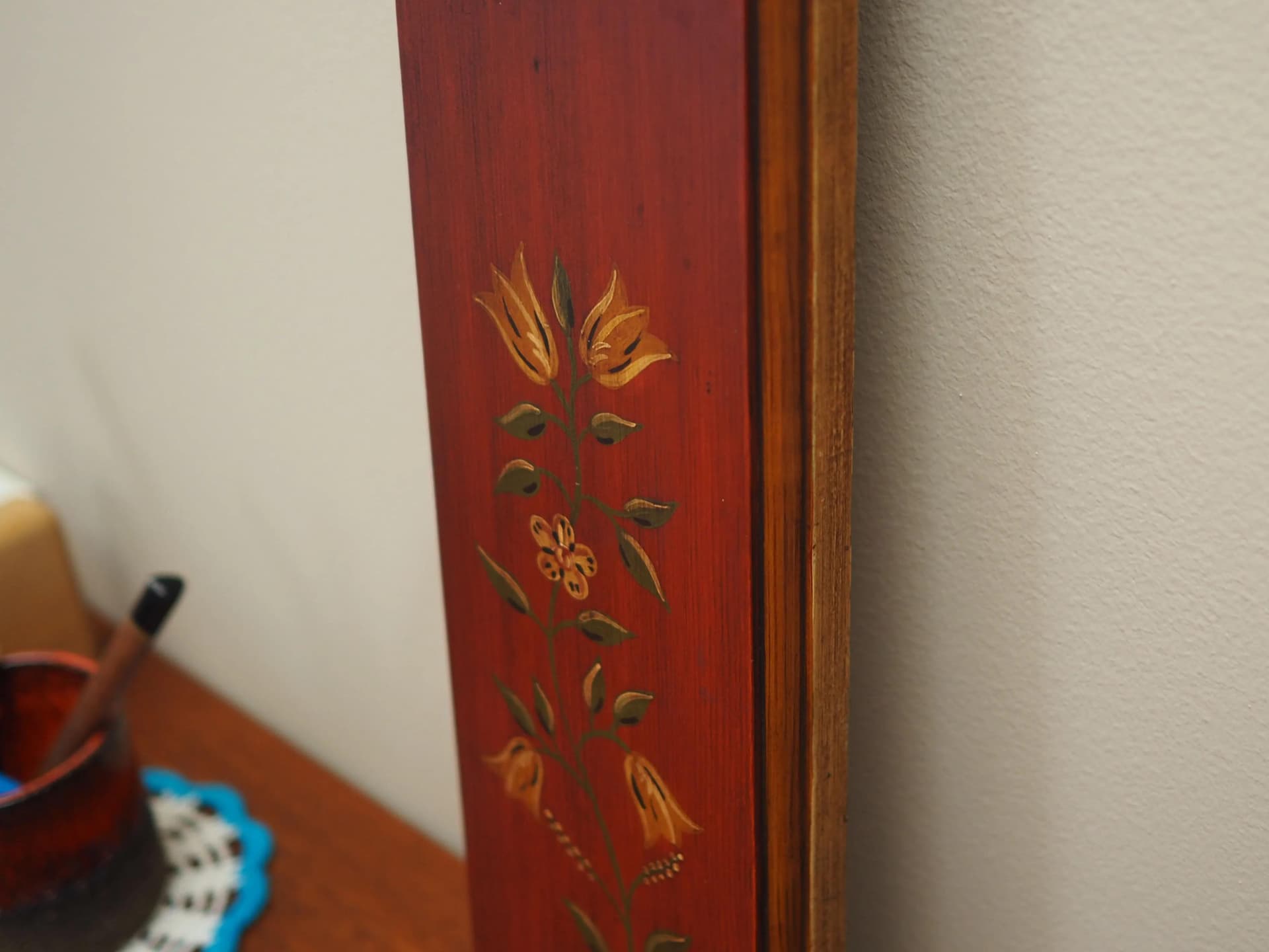 Wall décor, brown wood, Denmark, 1970s. - 27276