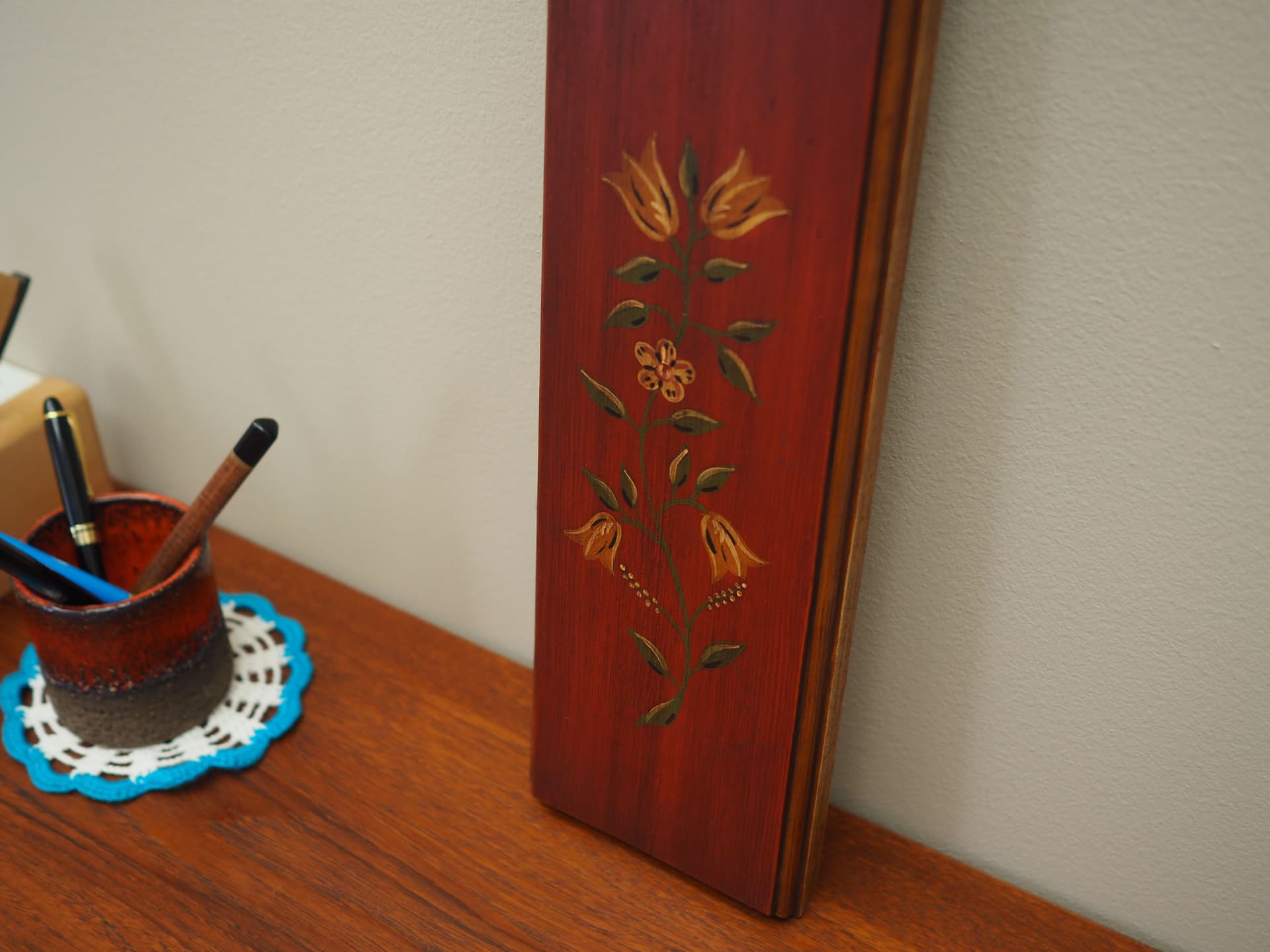 Wall décor, brown wood, Denmark, 1970s. - 66115