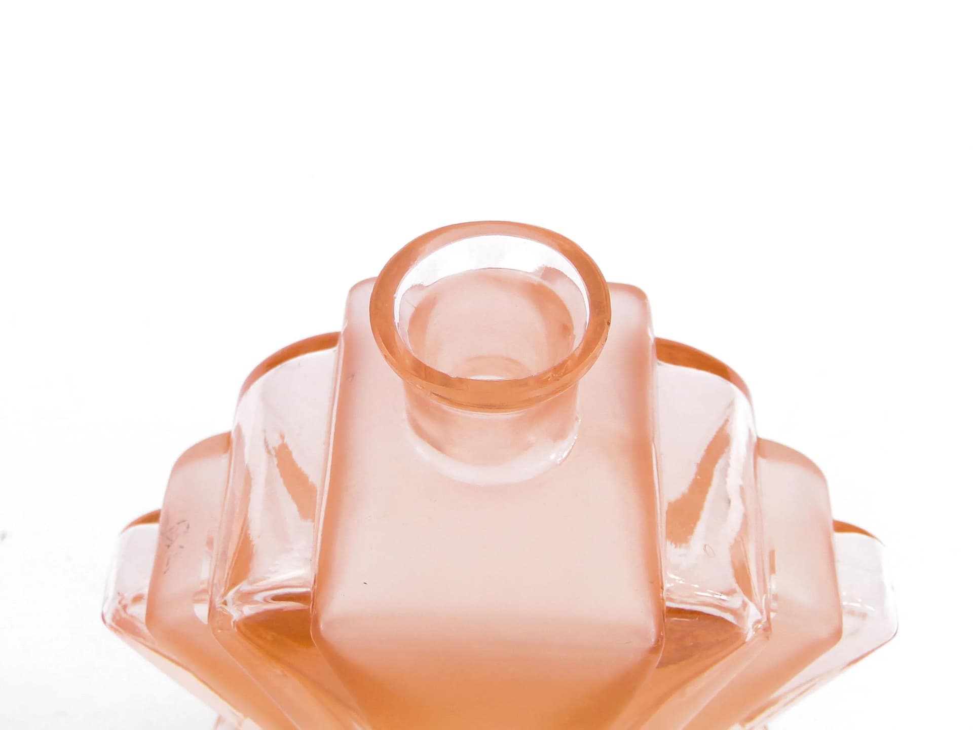 Karafka Art Deco, rozalin, szkło, Polska, lata 30. - 27403