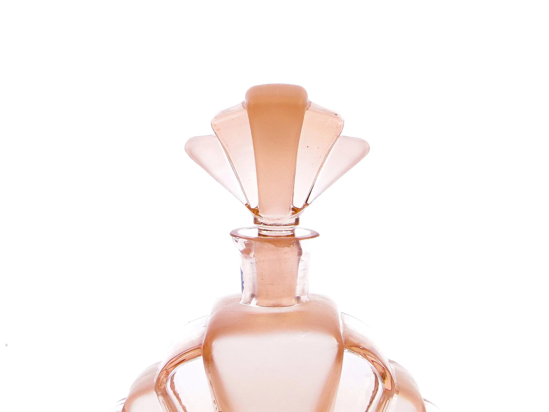 Karafka Art Deco, rozalin, szkło, Polska, lata 30. - 27399