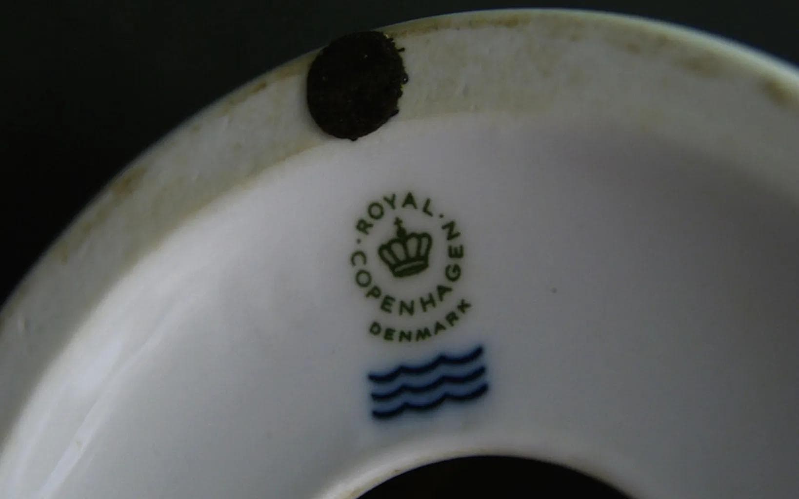 Table lamp, white with blue motif, ceramics, Fog & Mørup, Denmark, 1960s. - 27477