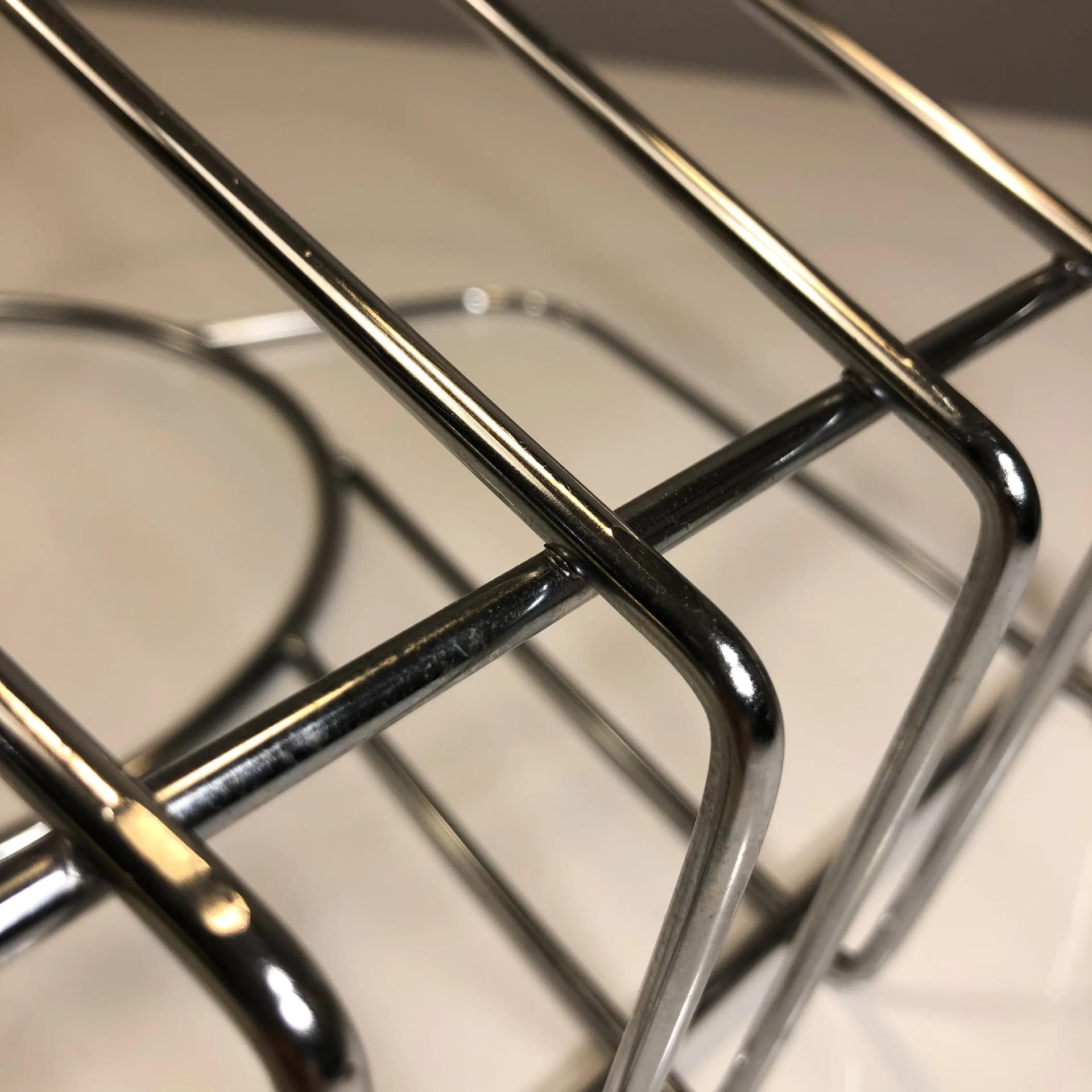 Magazine rack, grey chrome, Germany, 1970s. - 27366