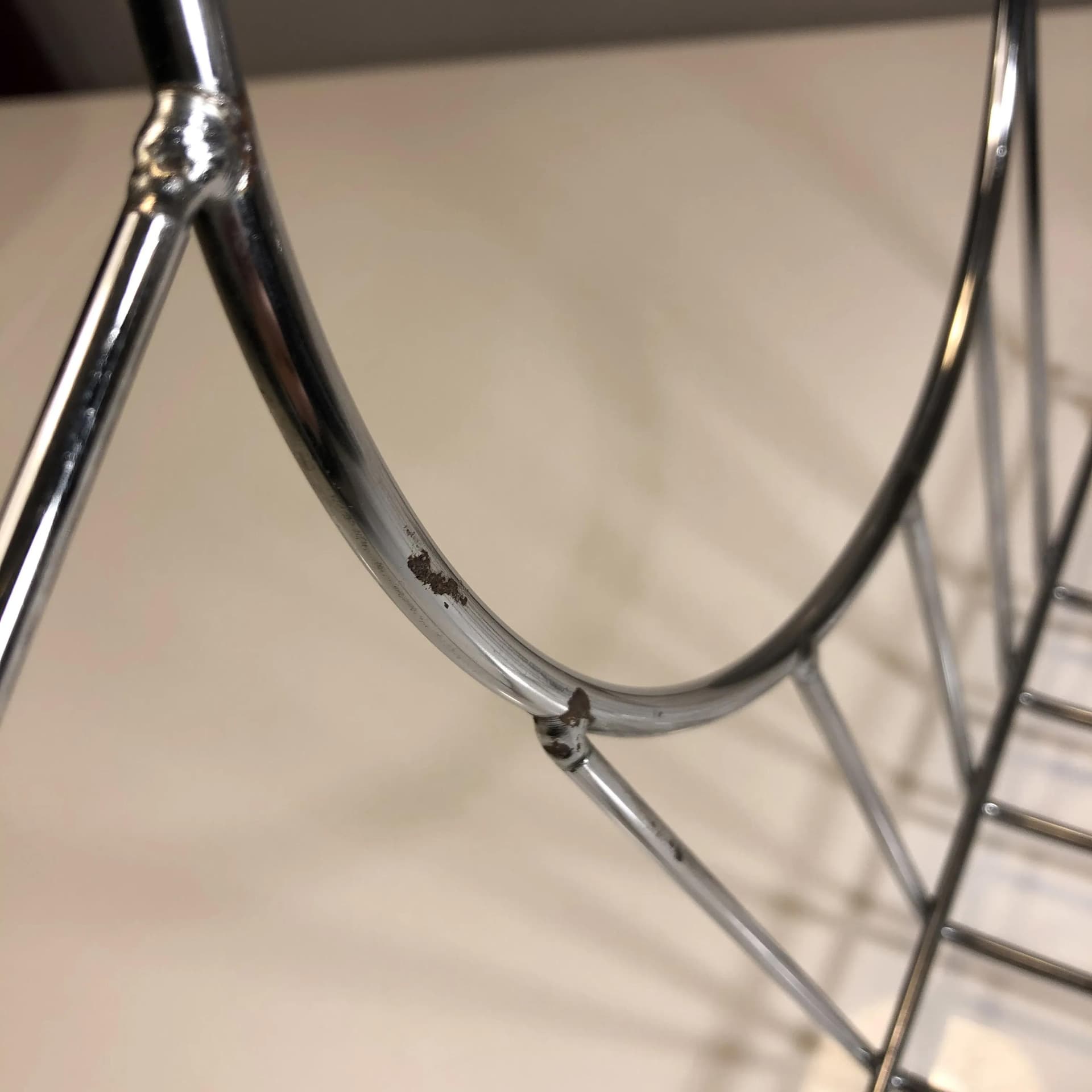 Magazine rack, grey chrome, Germany, 1970s.