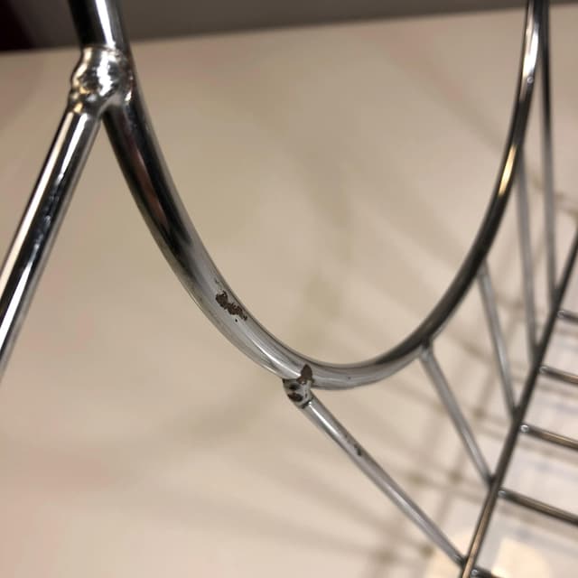 Magazine rack, grey chrome, Germany, 1970s. - DIMENSION