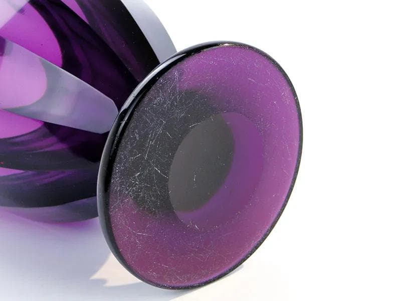 Wazon ametystowy, szkło fioletowe, Moser, Czechy, lata 20. - 27393