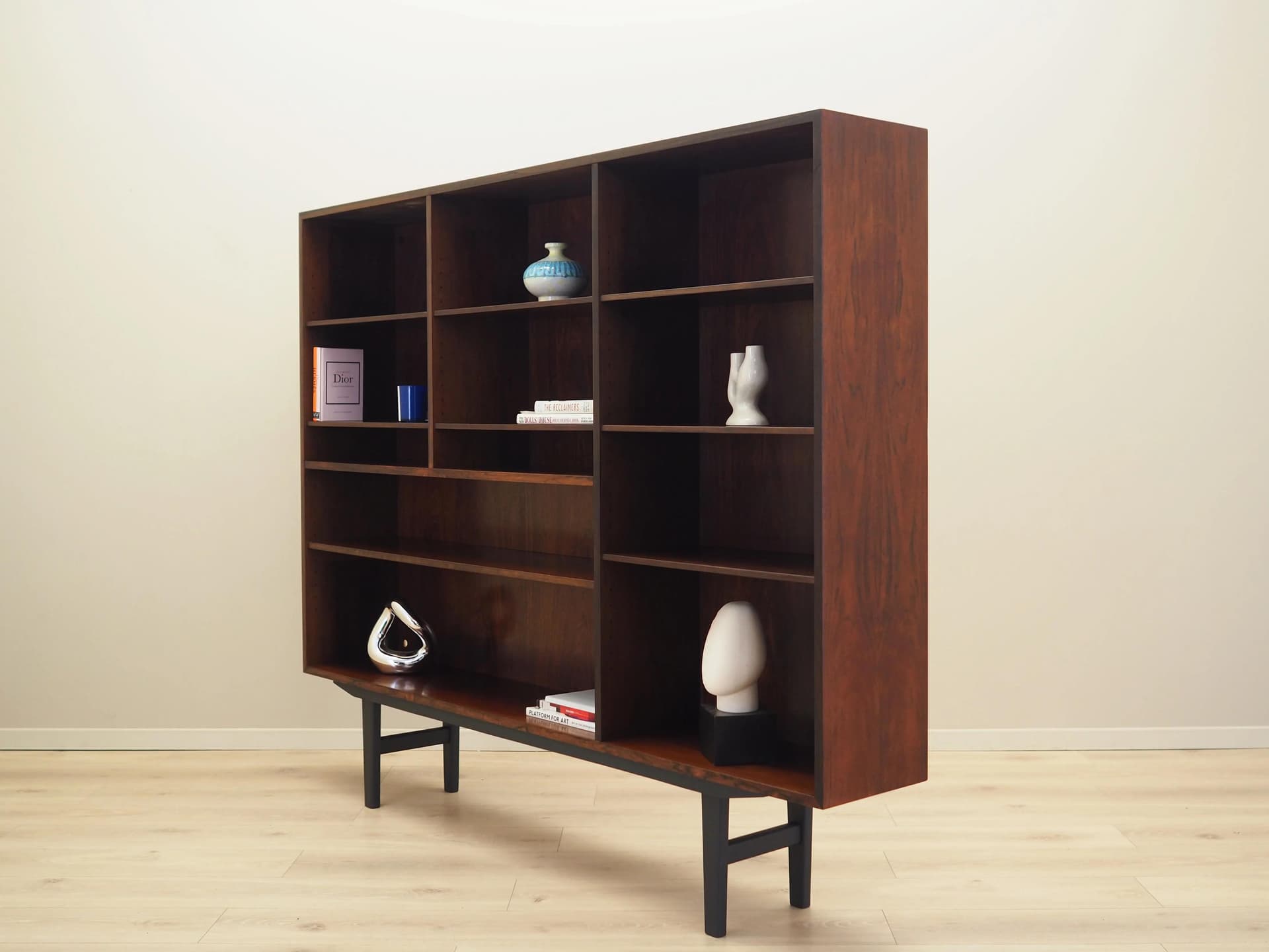 Bookcase Model 35, brown mahogany, Omann Jun, Denmark, 1970s.