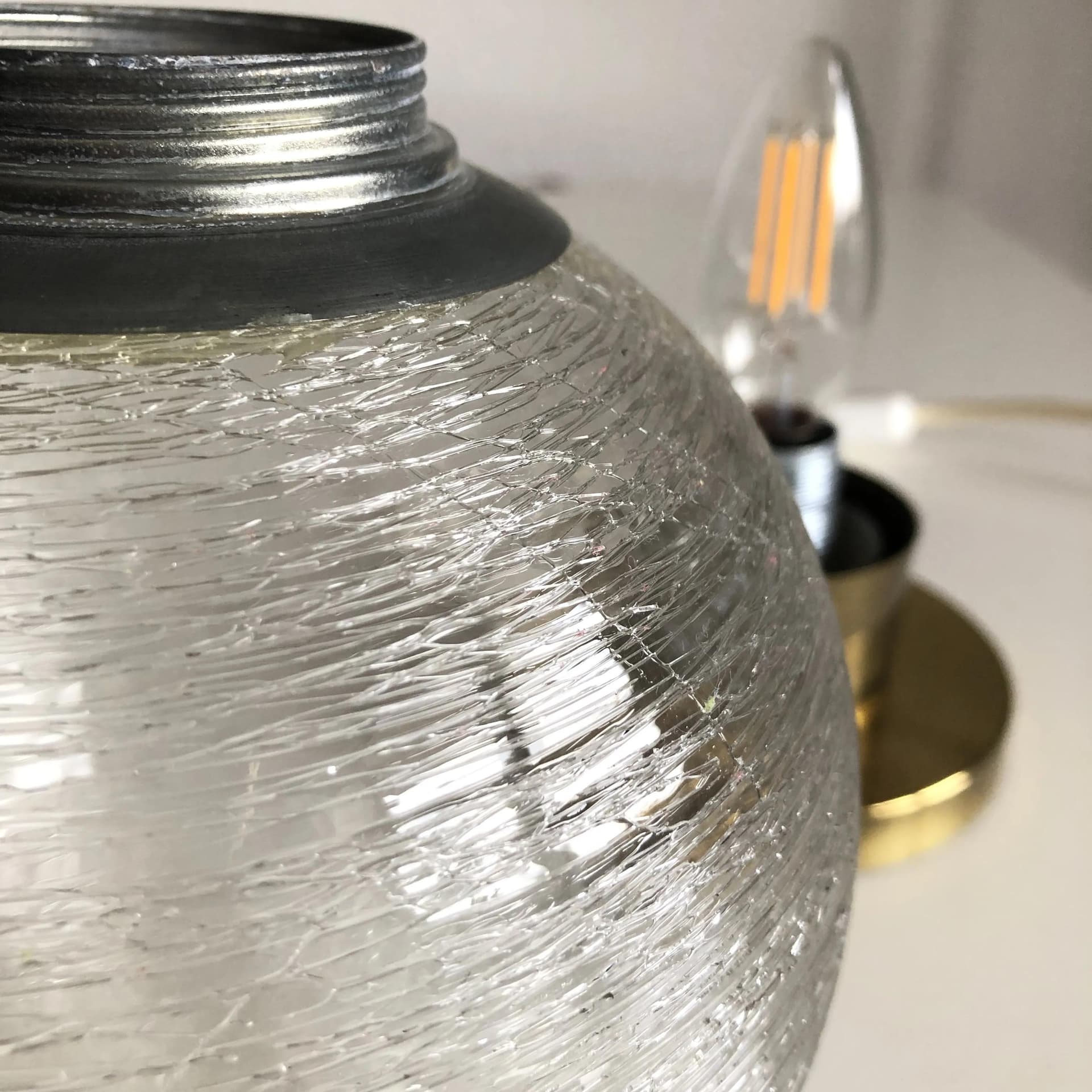 Bedside lamp, brass, glass, Doria Leuchten, Germany, 1960s. - 27912