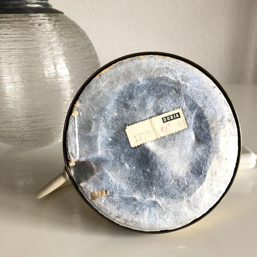 Lampka nocna, mosiądz, szkło, Doria Leuchten, Niemcy, lata 60.