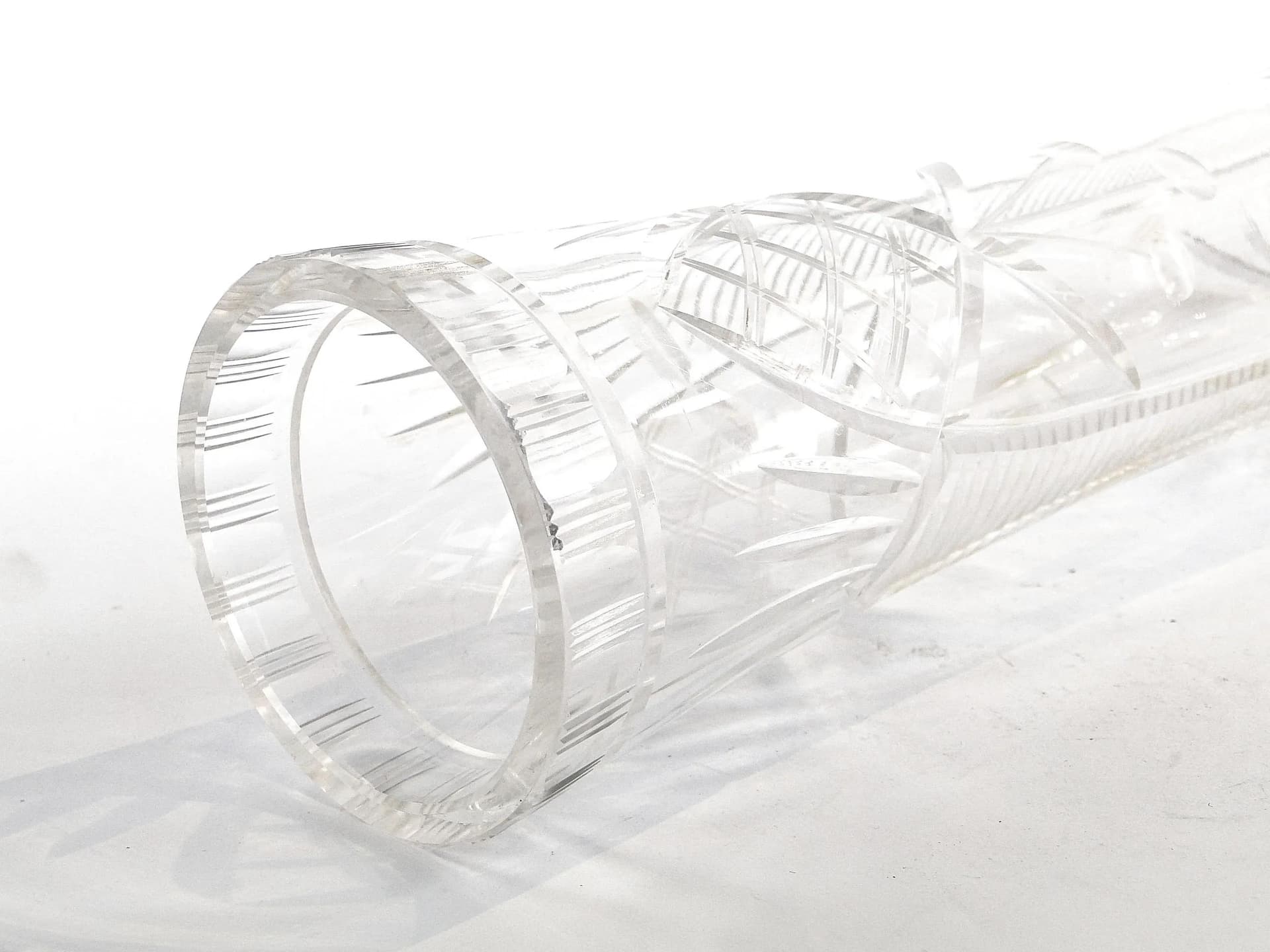 Vase Art Deco, transparent crystal, Poland, 1920s - 27947