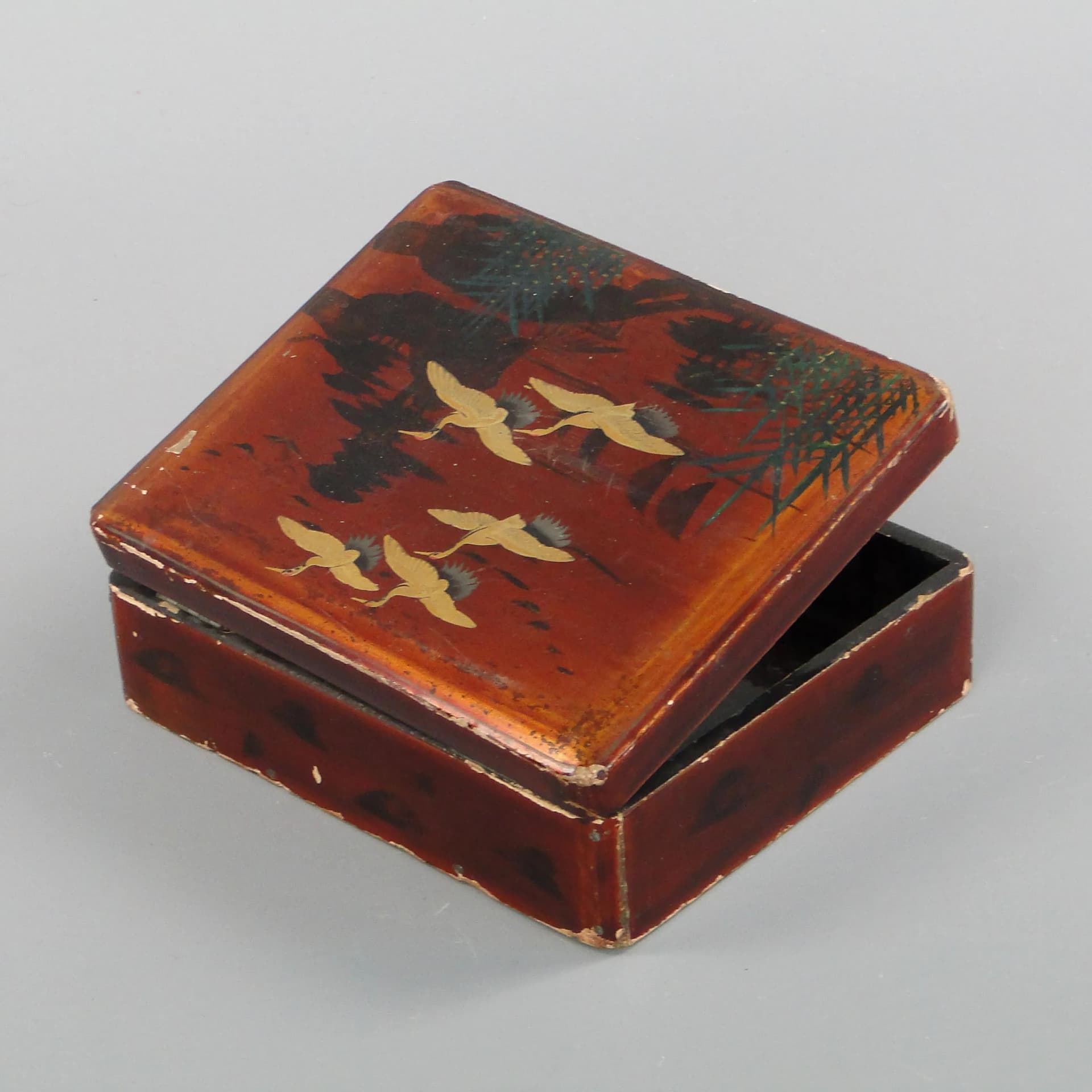 Lacquer box, dark brown wood, Japan, early 20th c. - 27935