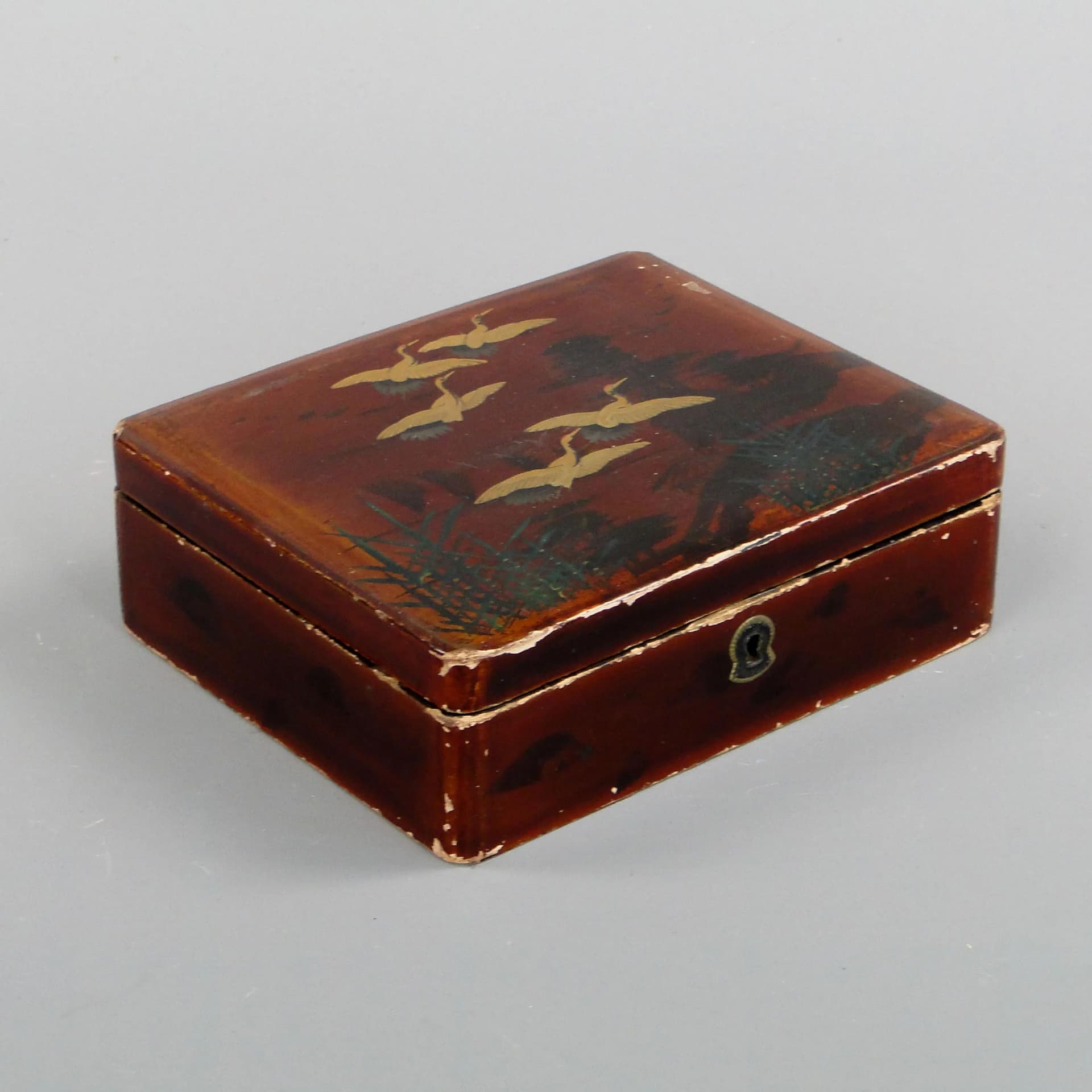 Lacquer box, dark brown wood, Japan, early 20th c. - 27932