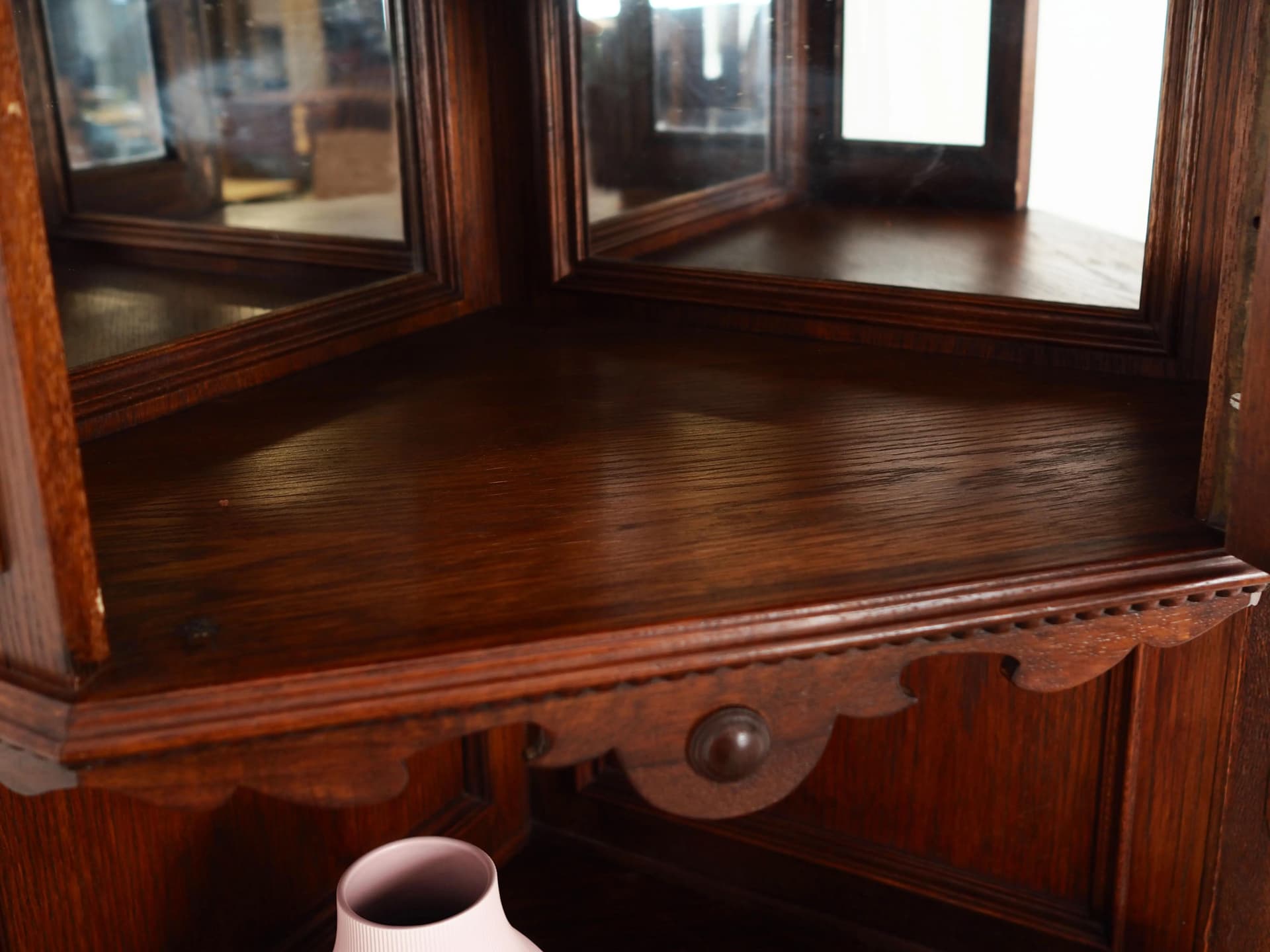 Corner cabinet, Art Deco, brown oak, Germany, 1950s - 27780