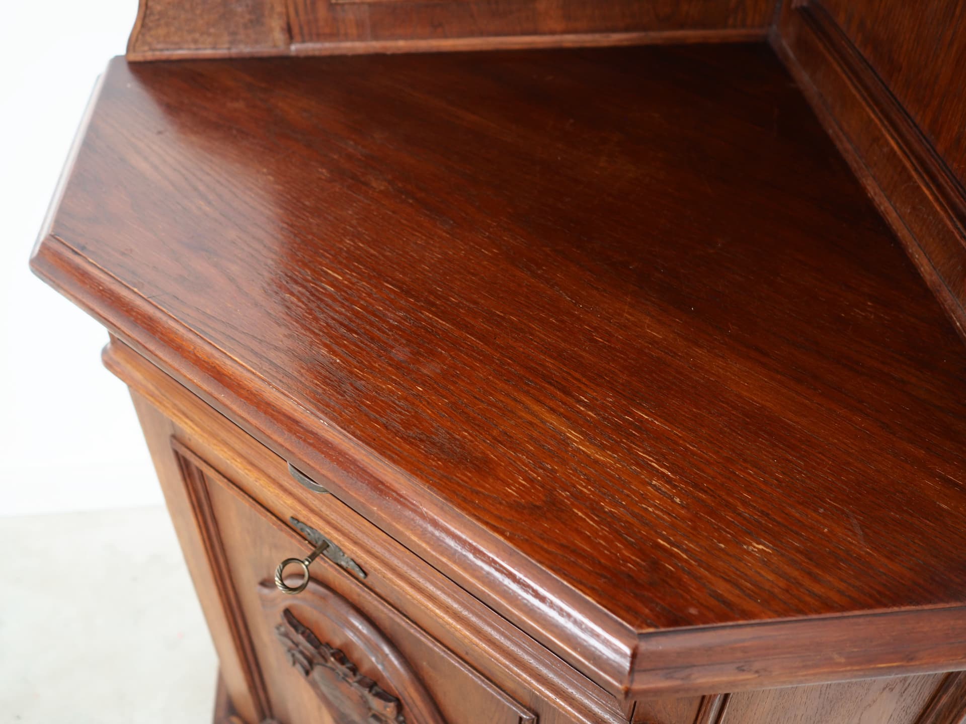Corner cabinet, Art Deco, brown oak, Germany, 1950s - 66028