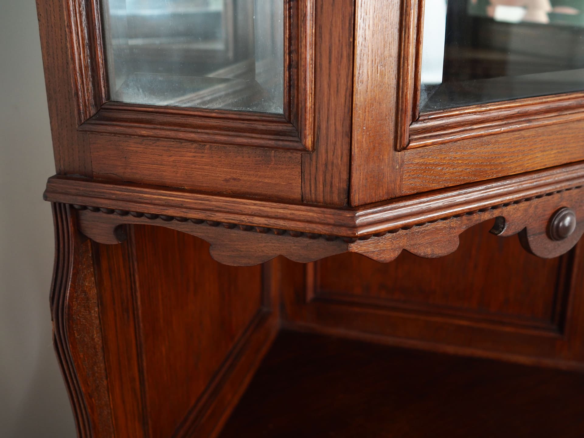 Corner cabinet, Art Deco, brown oak, Germany, 1950s - 66025