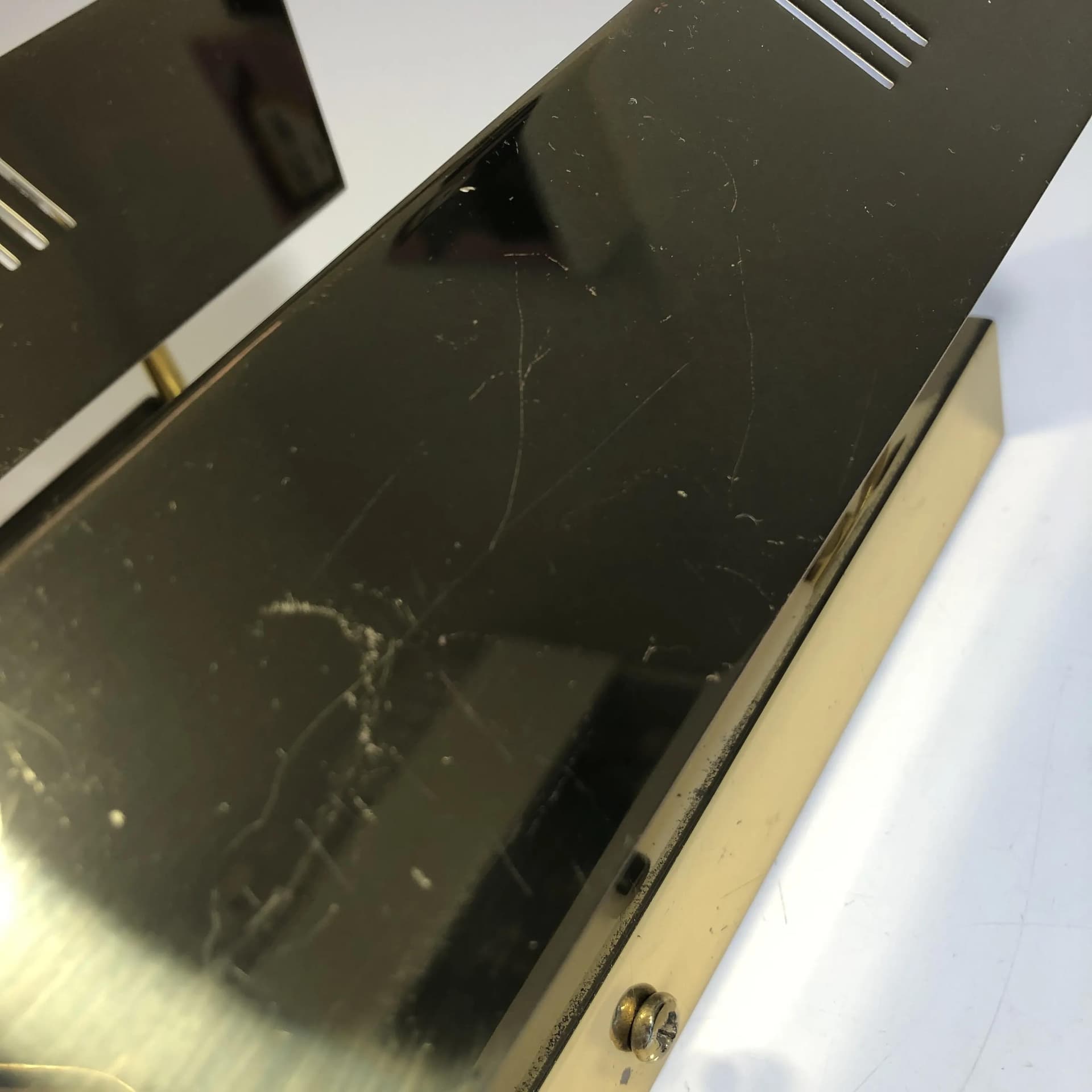 Pair of wall sconces Art Deco, golden brass, Germany, 1980s. - 27883