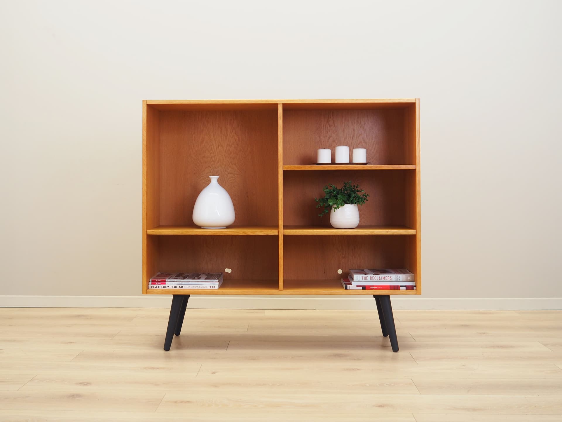Bookshelf, yellow ash, Denmark, 1970s - 66017