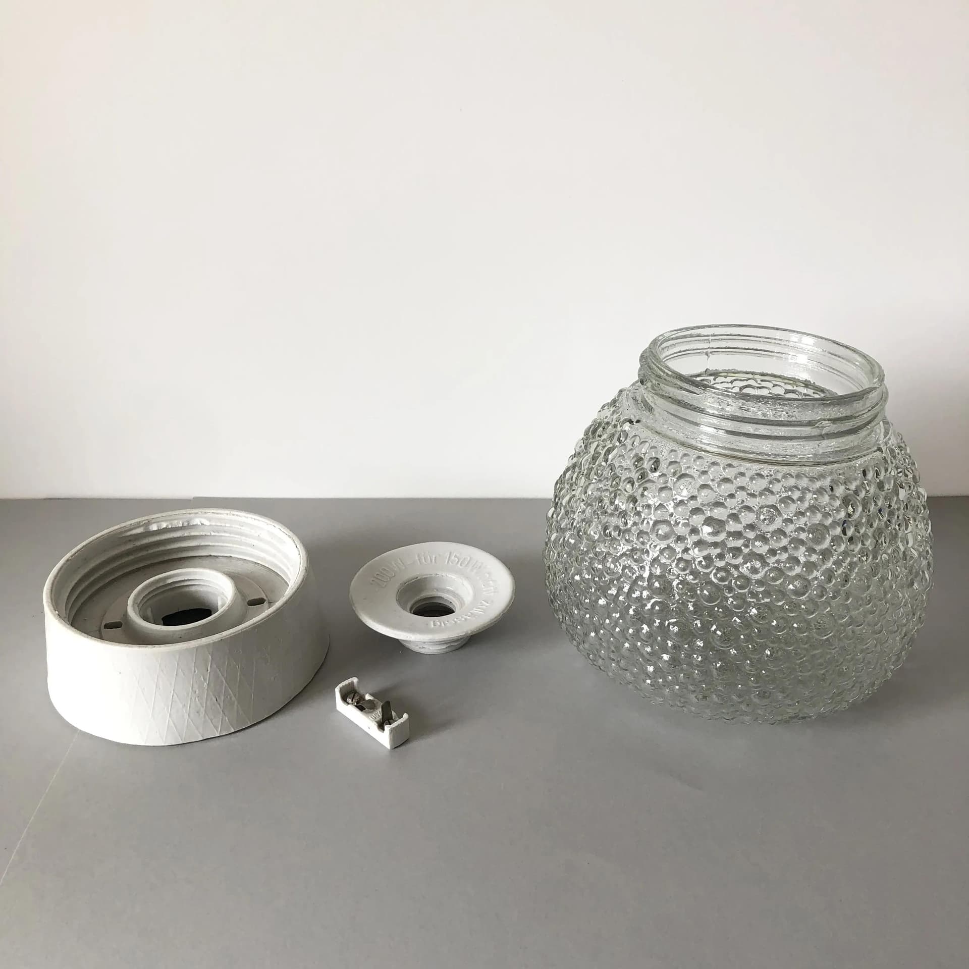 Kinkiet Bubble, szkło transparent, Niemcy, lata 70. - 28125